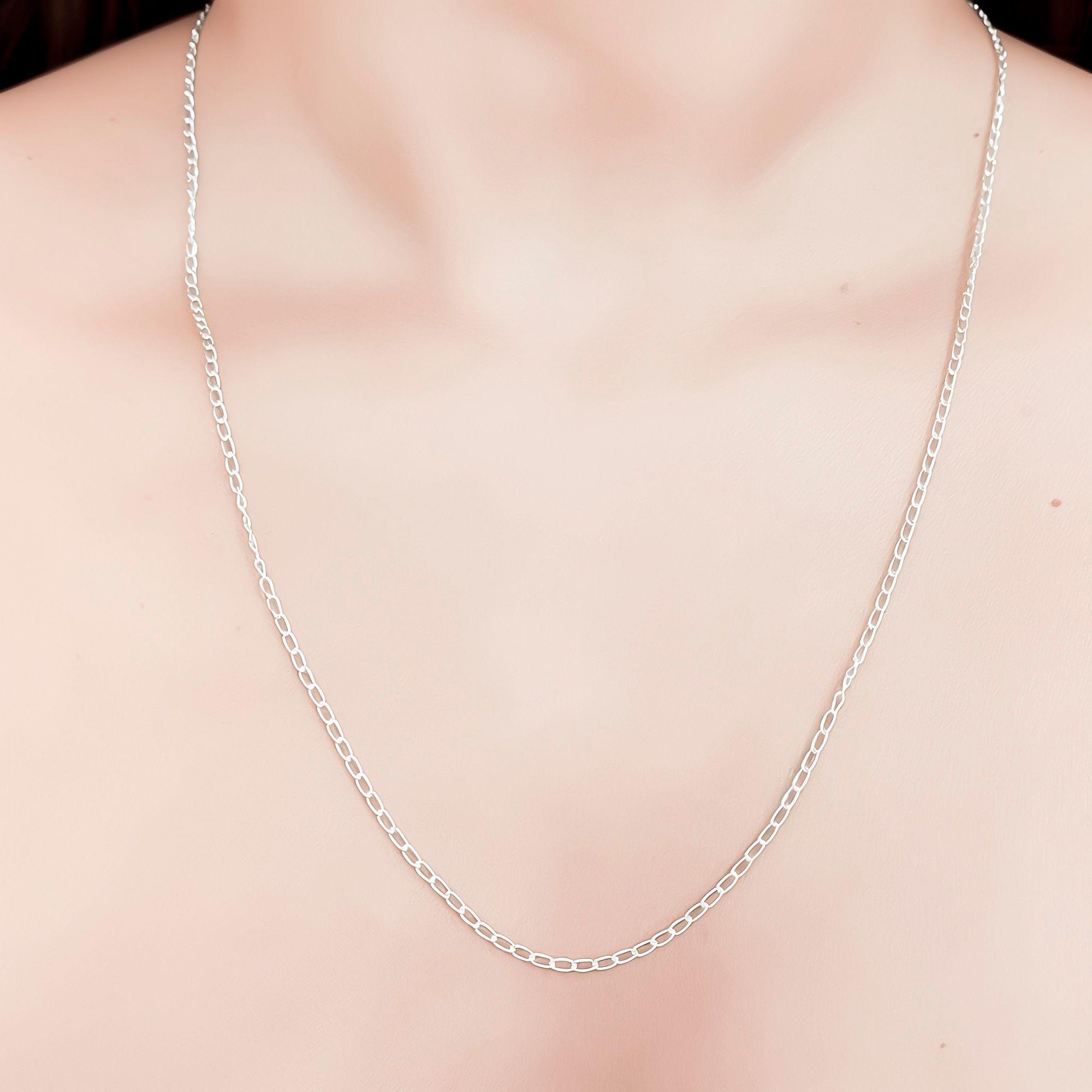 Cadena 60cm Eslabón Alargado 4x2mm Plata Fina 925-1
