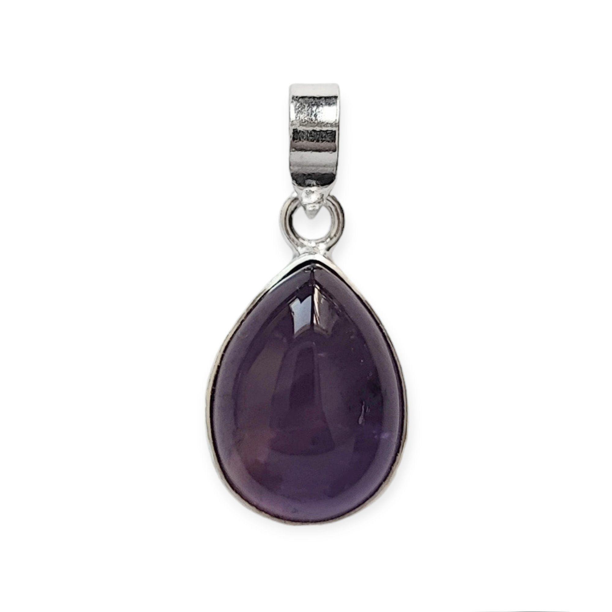 Colgante Gota Amatista Plata Fina 925-0