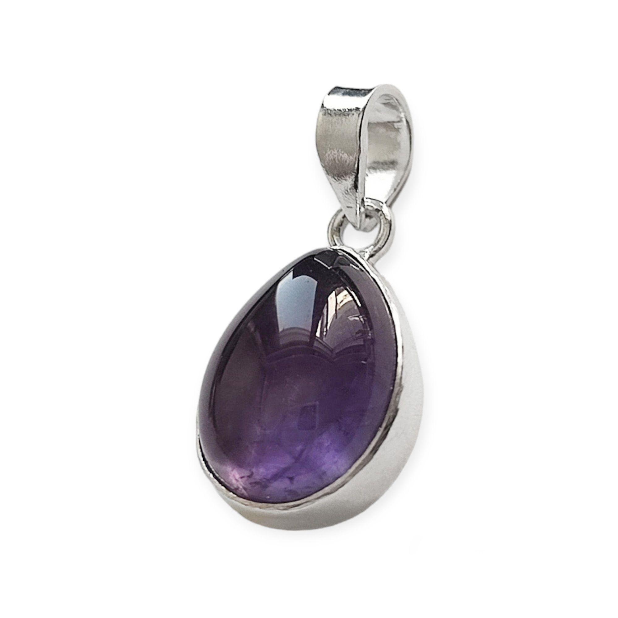 Colgante Gota Amatista Plata Fina 925-1