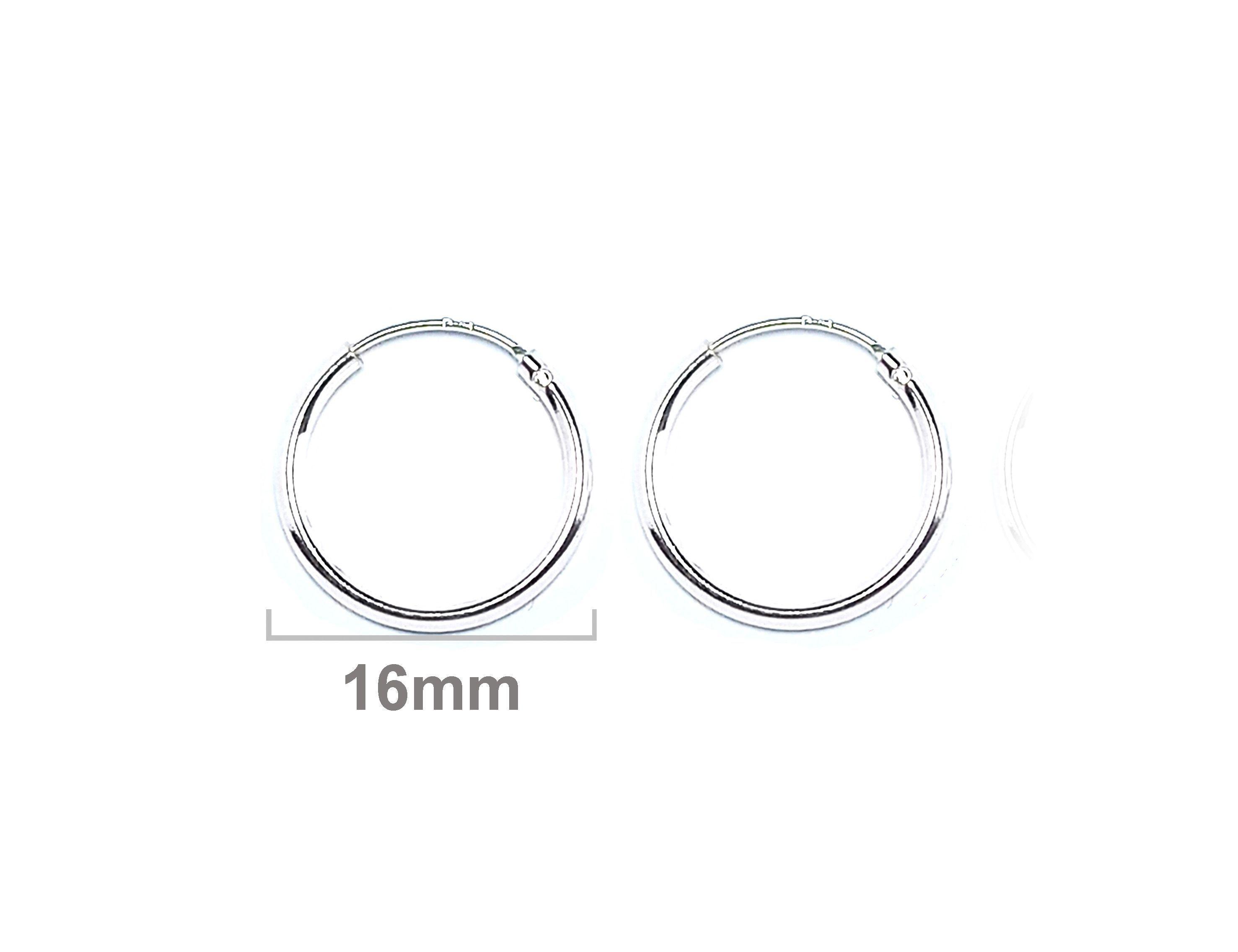 Aros Argollas 16mm Plata Fina 925-2