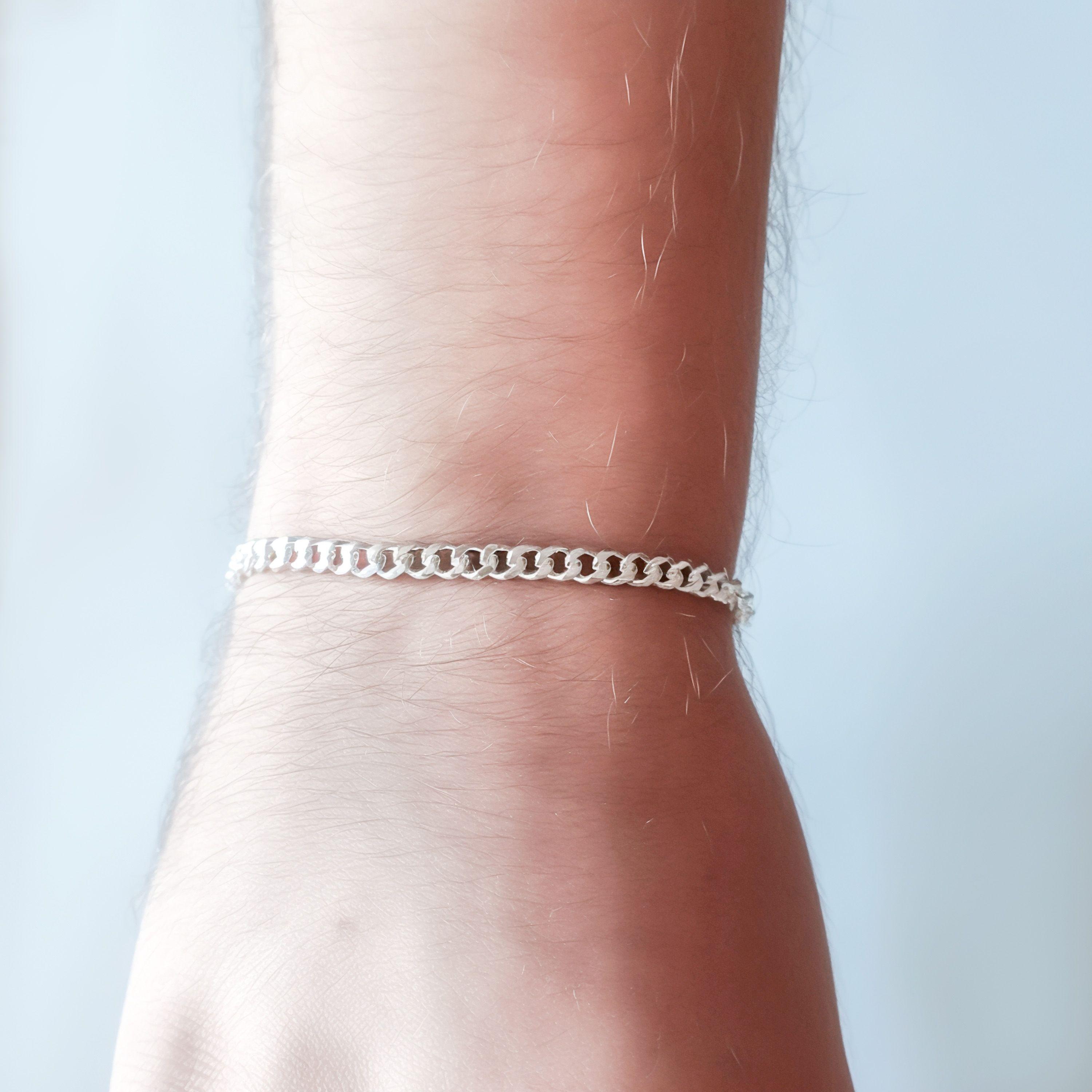 Pulsera Grumet Hombre Plata Fina 925-3