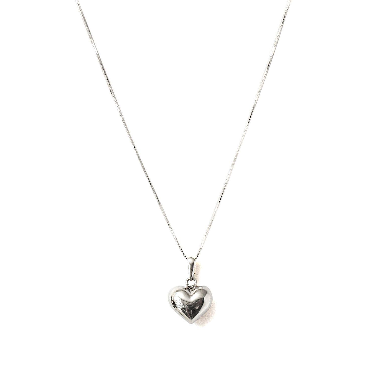 Collar Corazón Cadena Veneciana Plata Fina 925-0