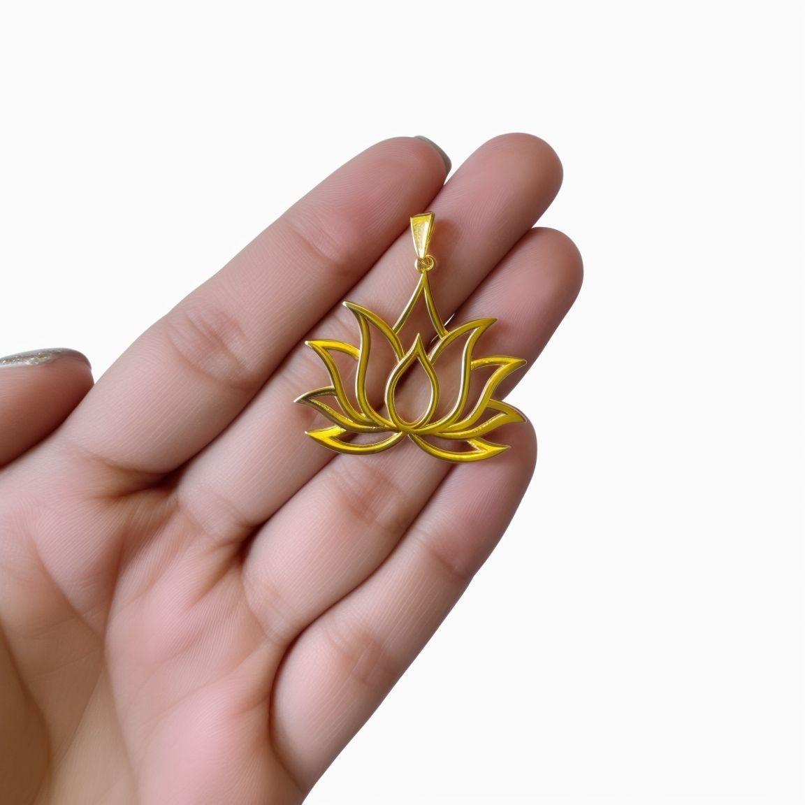 Colgante Flor De Loto Enchapado Oro 18K-2