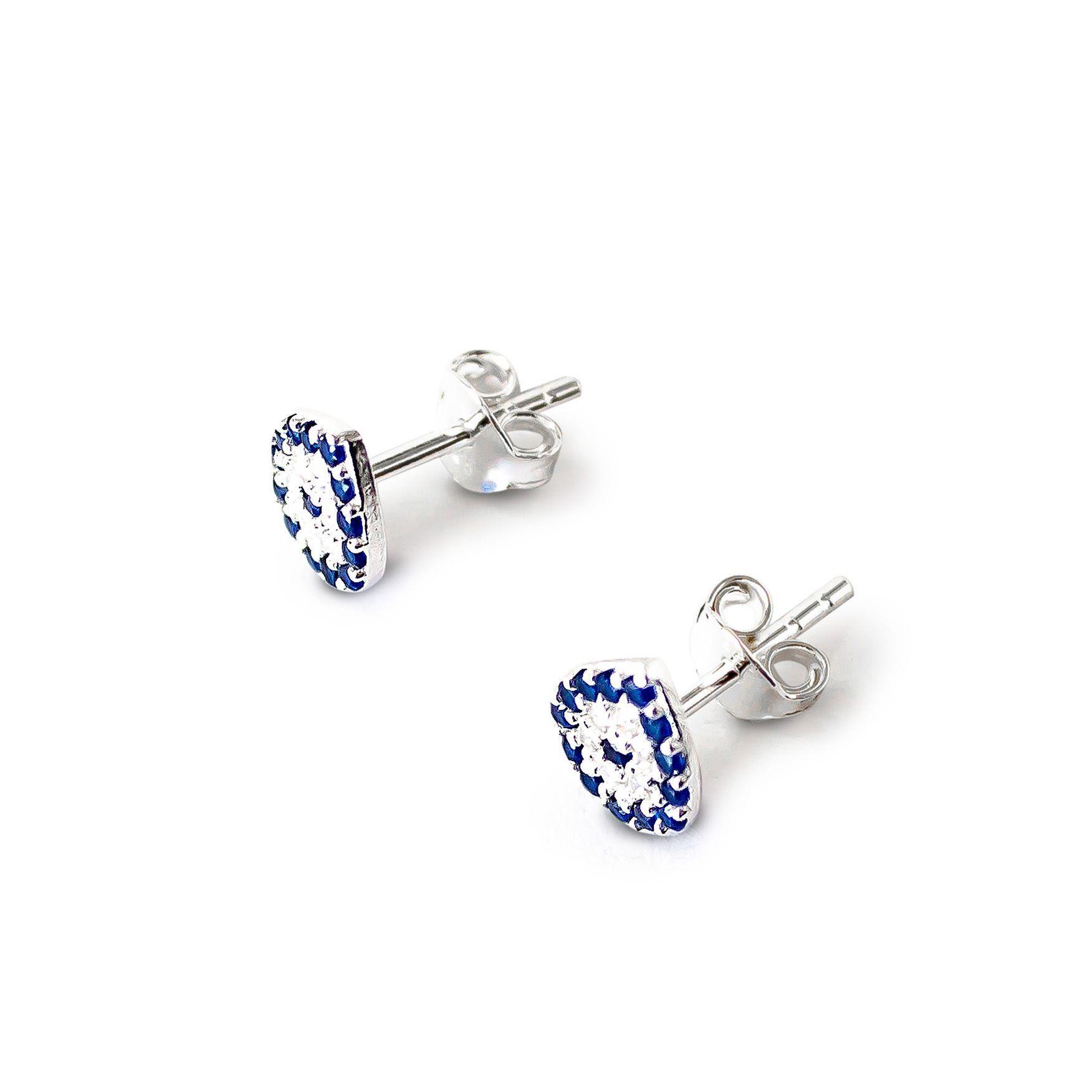 Aros Ojo Turco Gota Circón Plata Fina 925-2