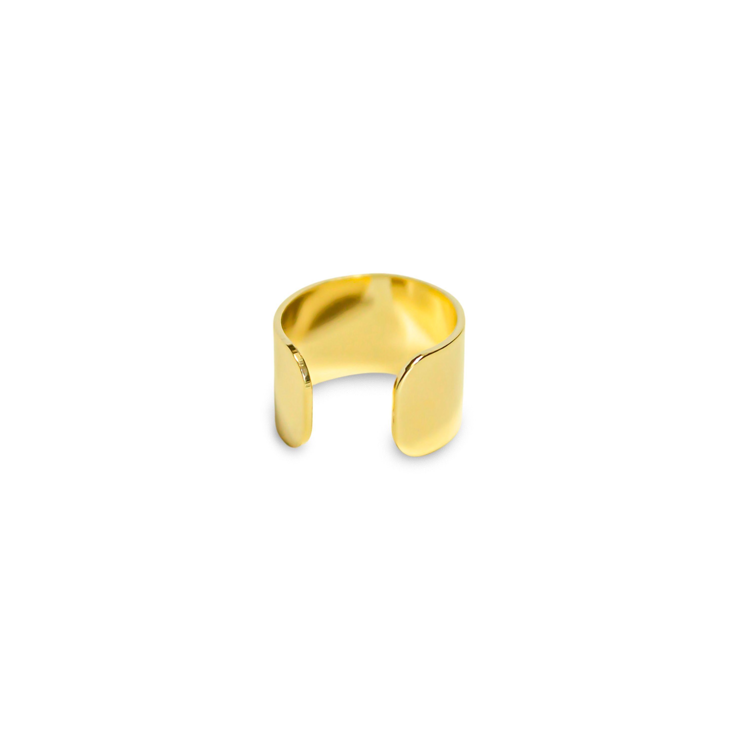 Aro Bidu Liso Plano Enchapado Oro 18K-0