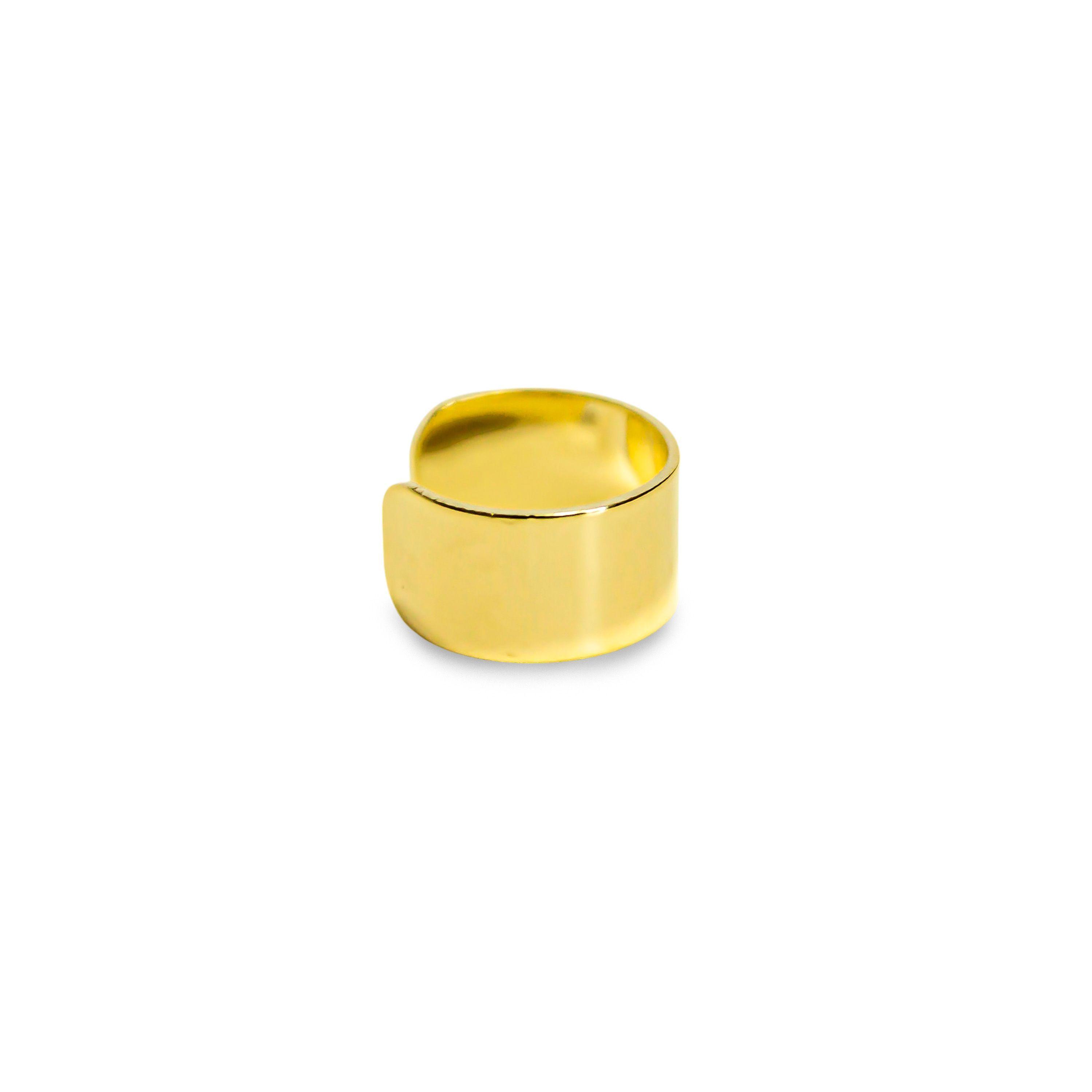 Aro Bidu Liso Plano Enchapado Oro 18K-1