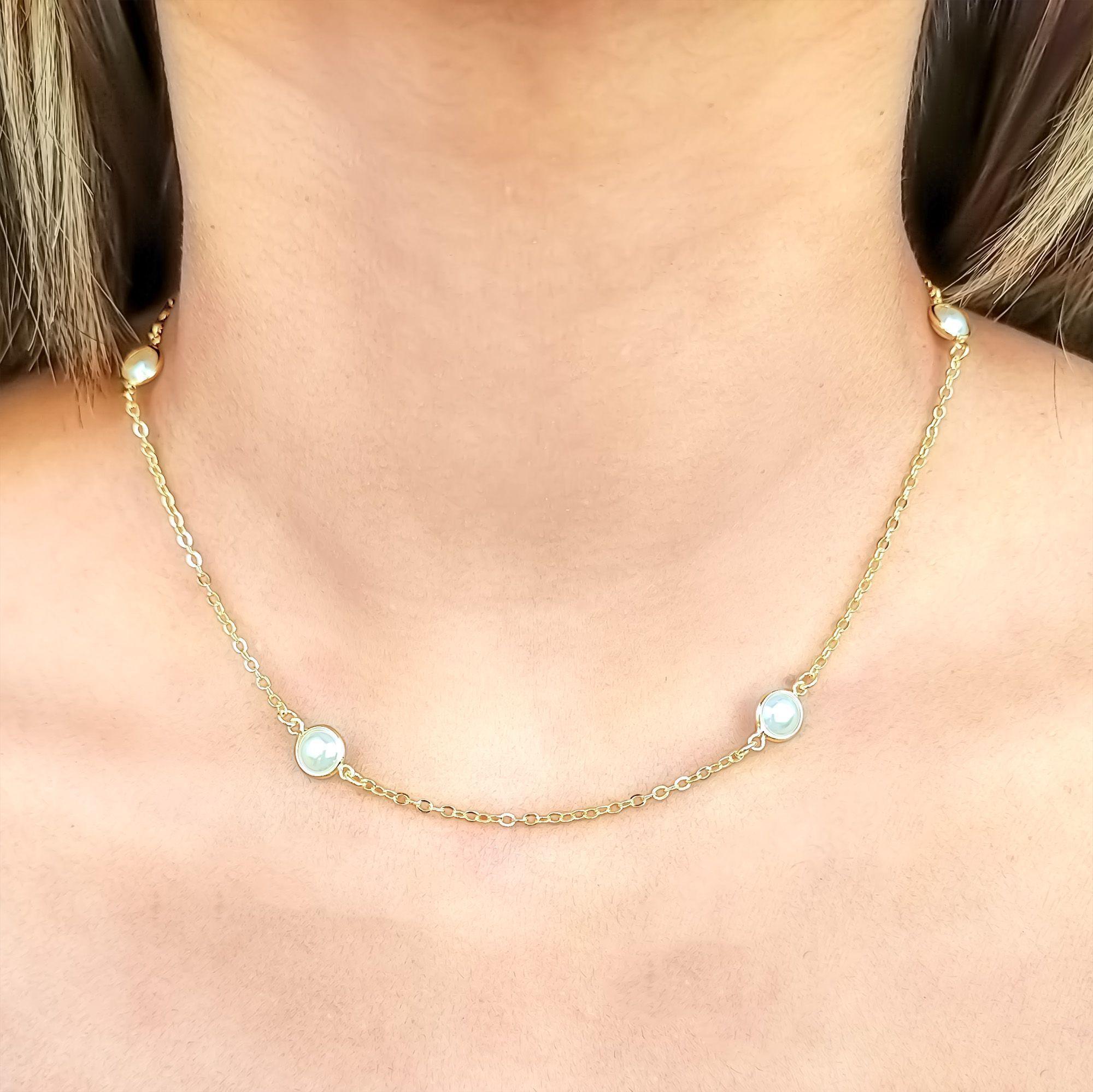 Collar 4 Perla Enchapado Oro 18K-1