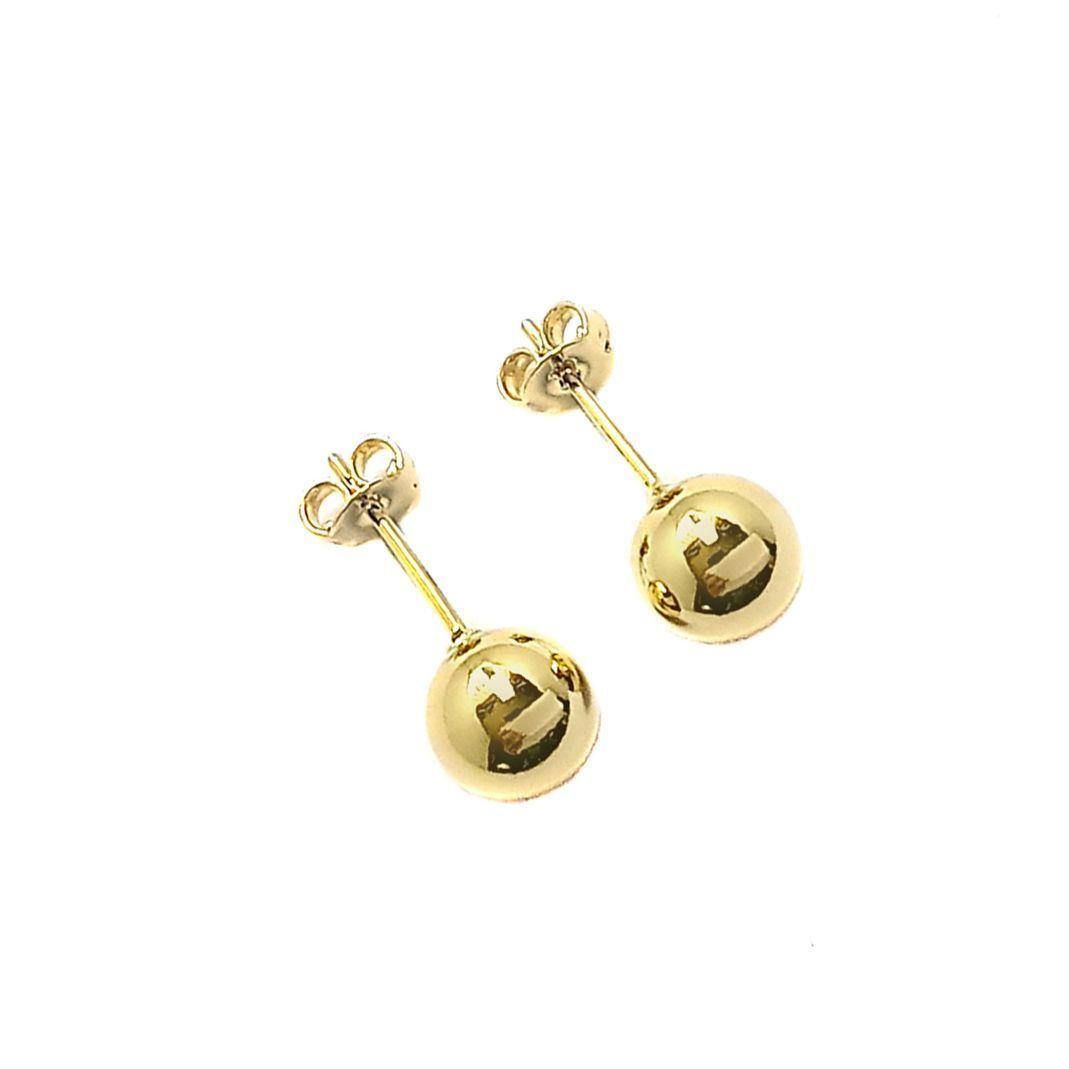 Aros Bola Lisa Enchapado Oro 18K-0