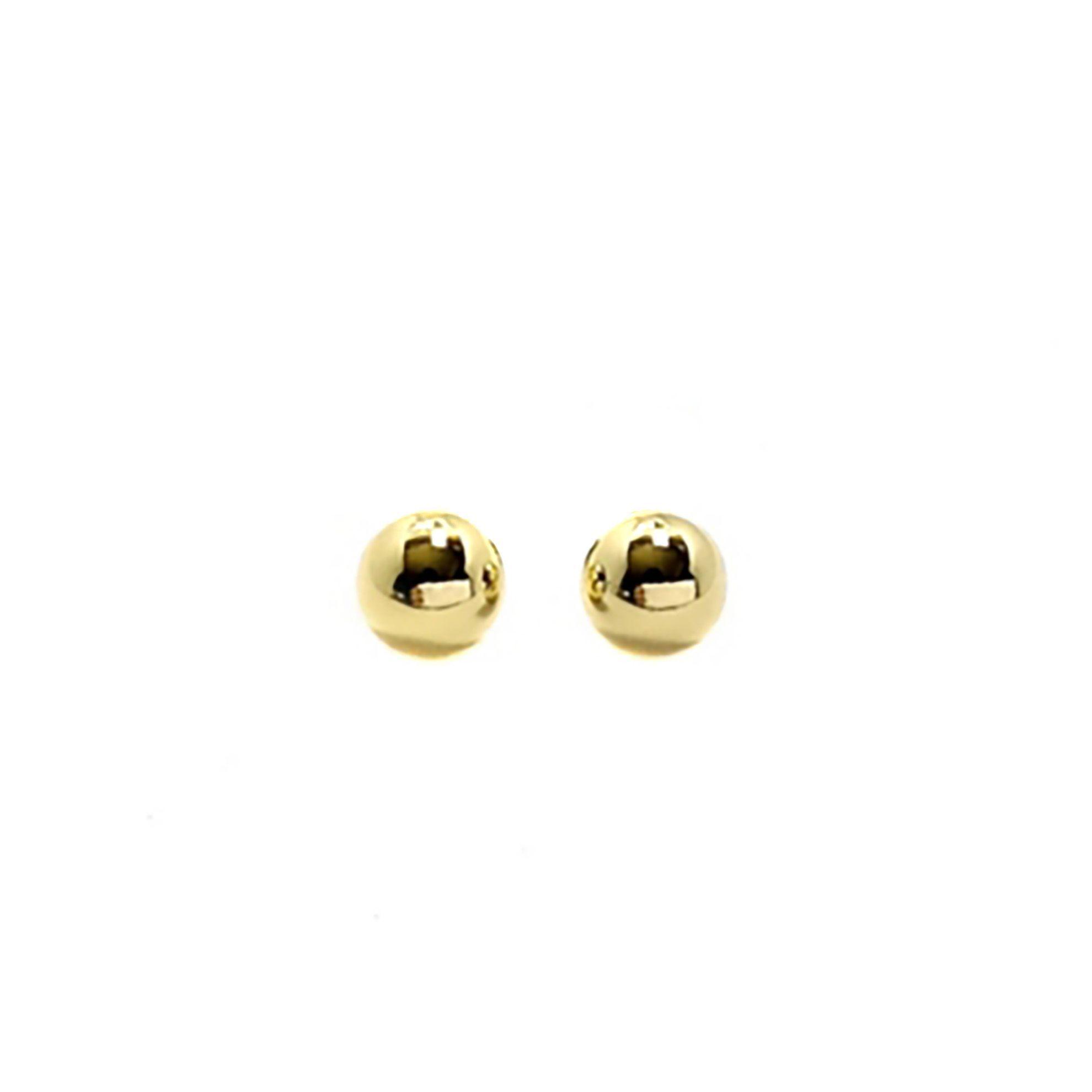 Aros Bola Lisa Enchapado Oro 18K-2