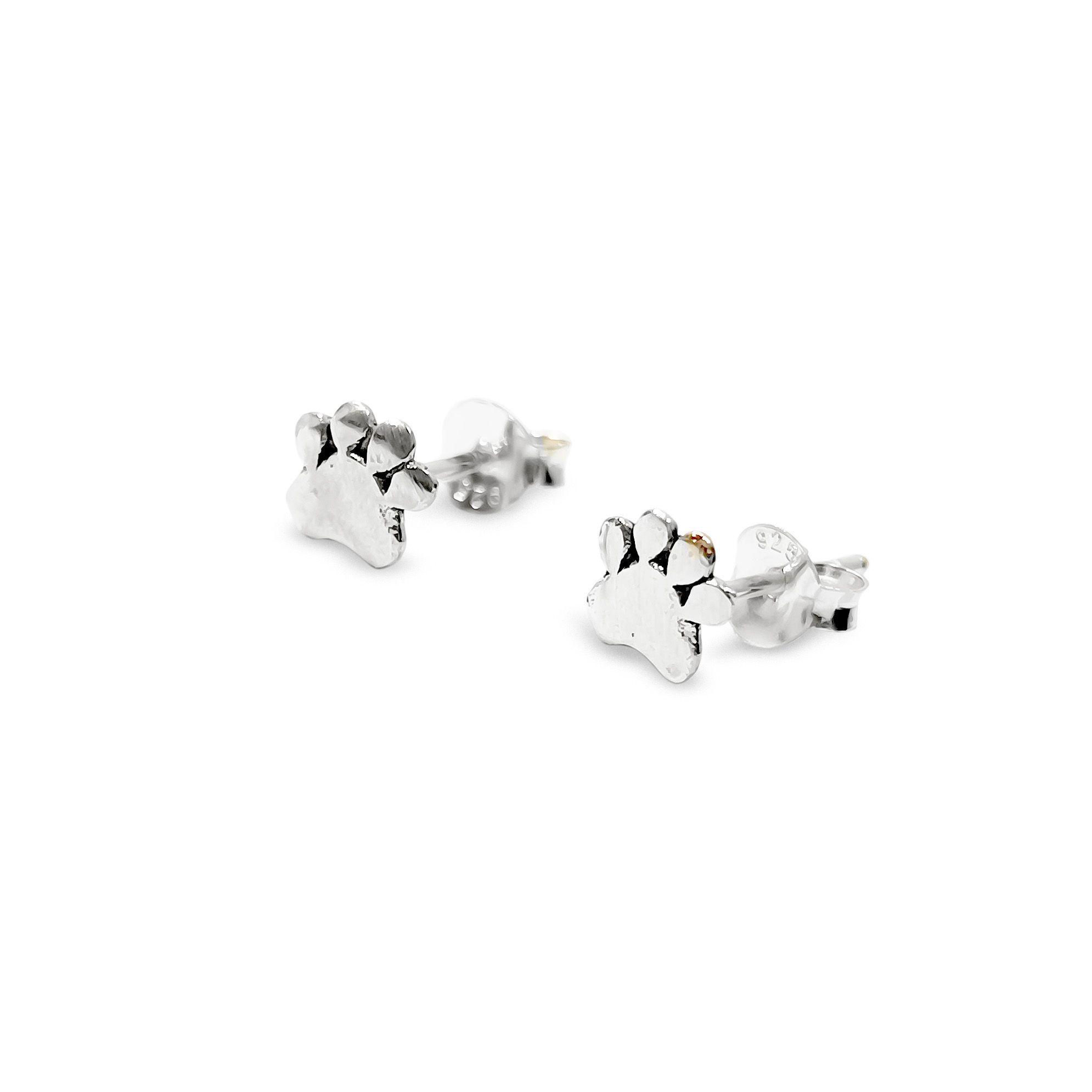 Aros Huella Perro Mini Plata Fina 925-1