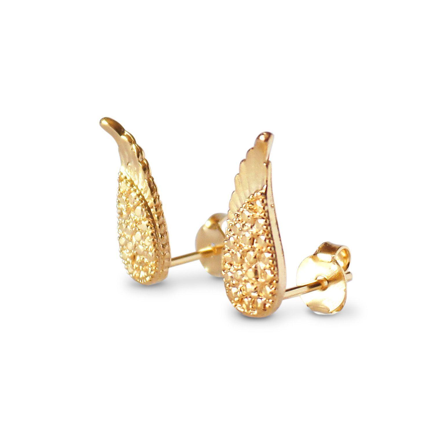 Aros Alas Enchapado Oro 18K-2