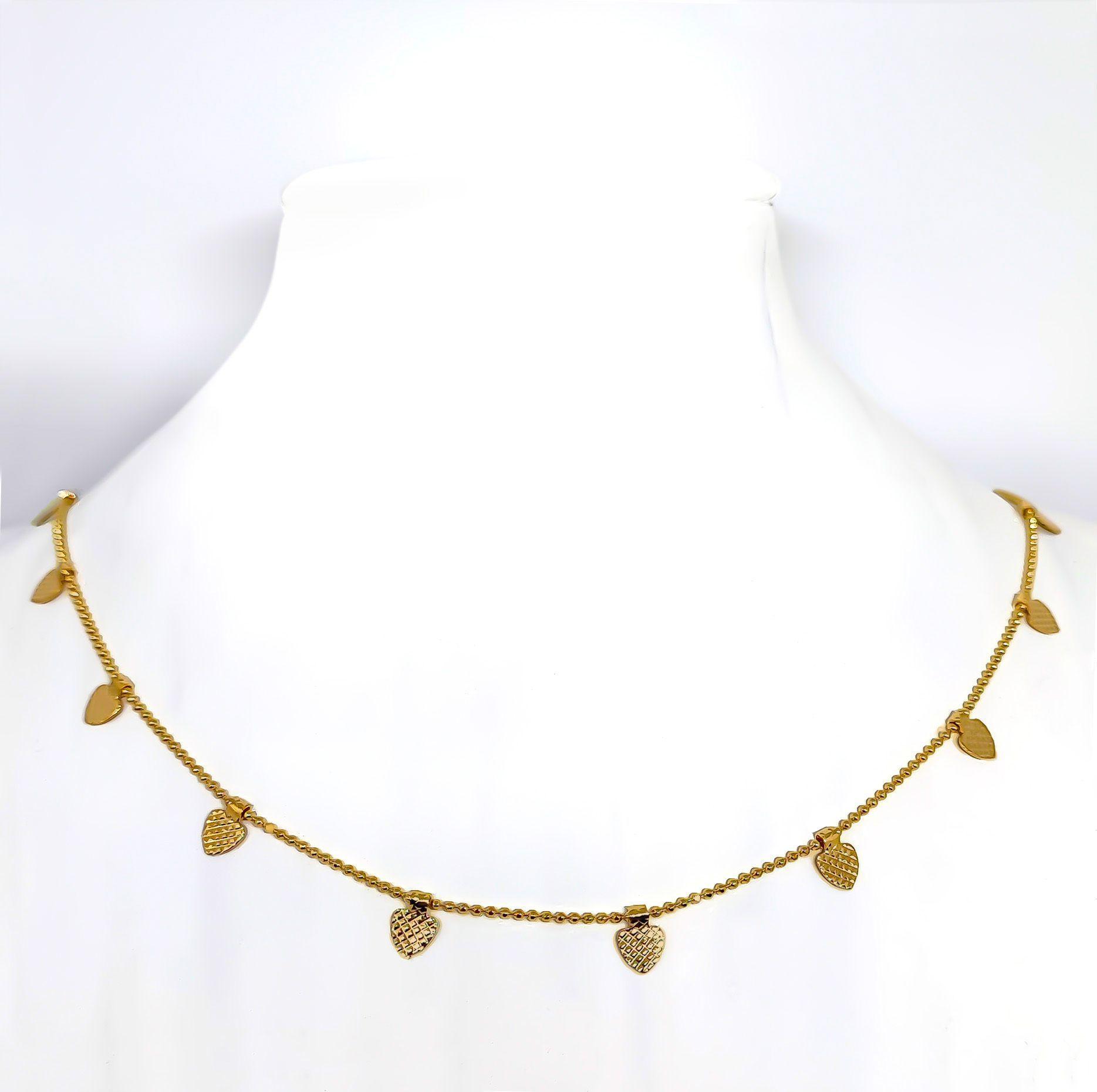 Collar Corazones 5mm Enchapado Oro 18K-0