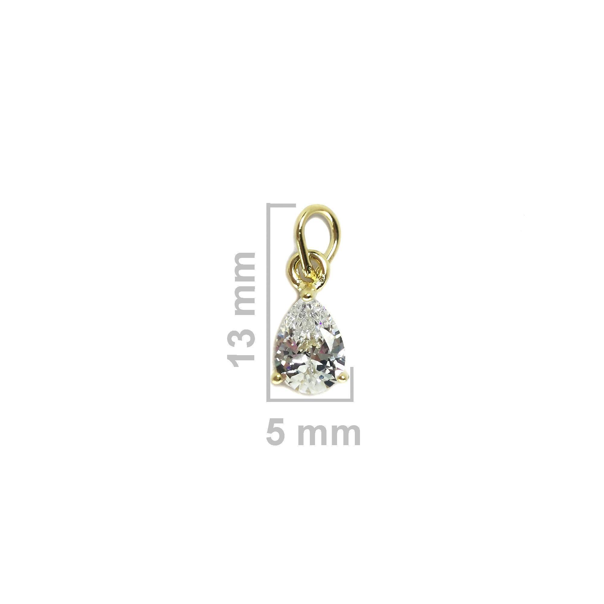 Colgante Punto De Luz Gota Circón Enchapado Oro 18K-2