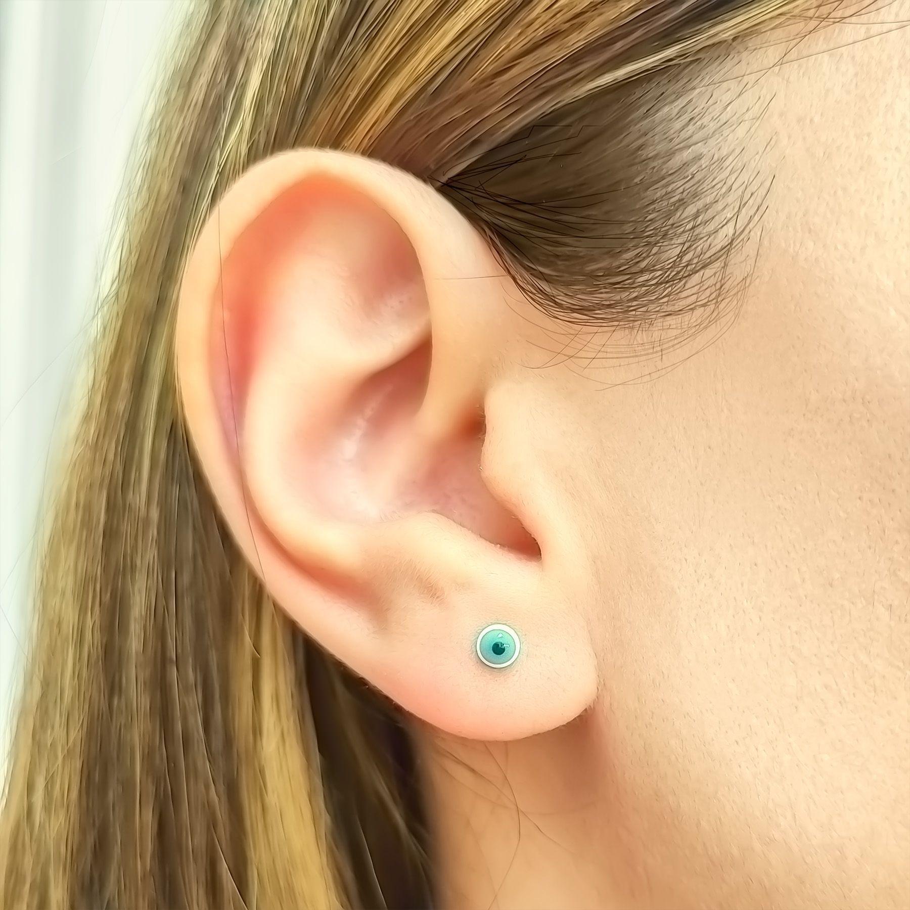 Aros Mini Ojo Turco 4mm Enchapado Oro 18K-3