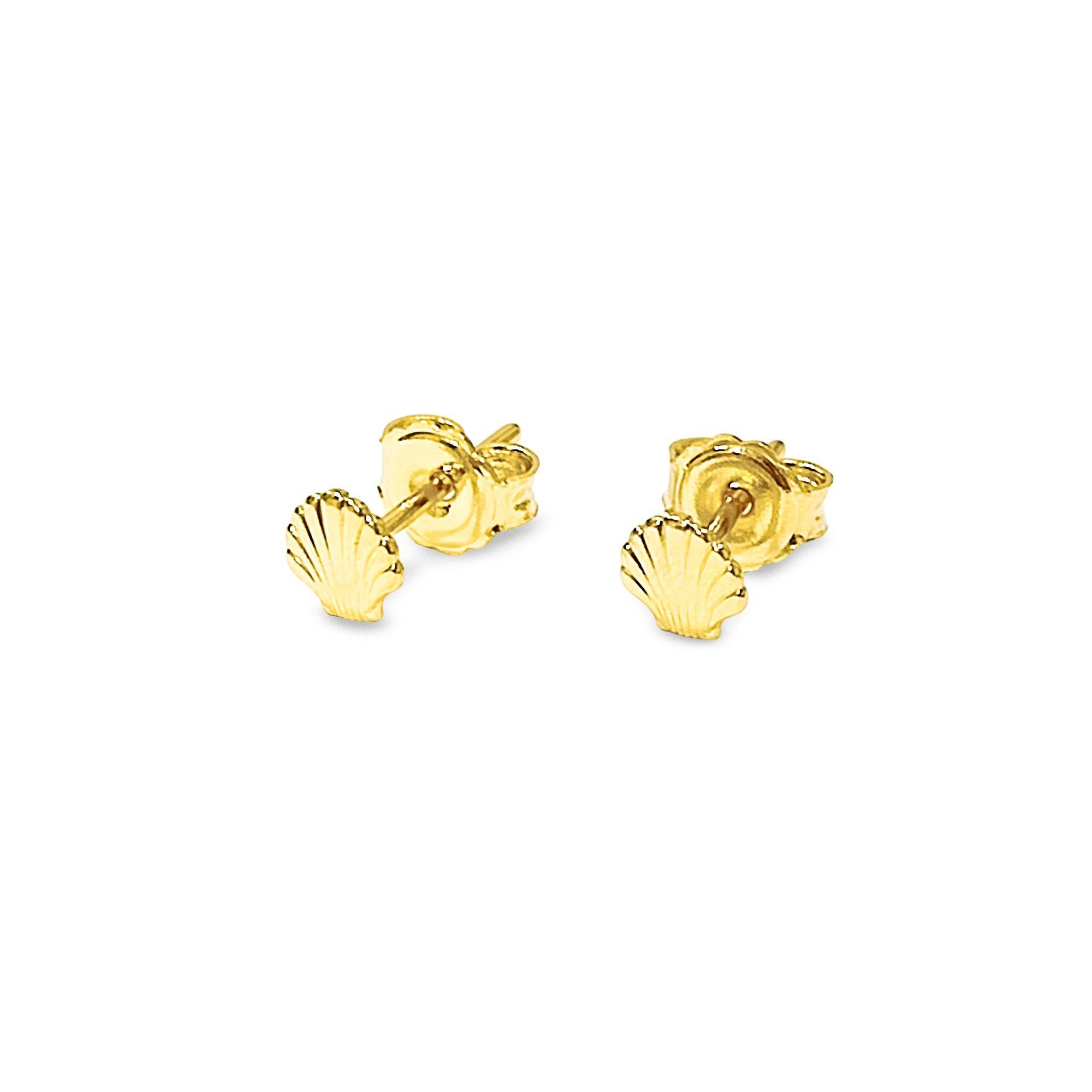 Aros Concha Mini Enchapado Oro 18K-2