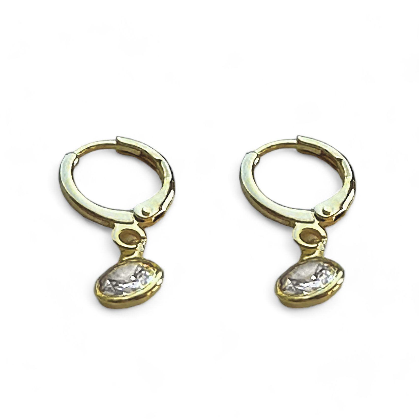 Aros Argolla Paulina Circón Enchapado Oro 18K-2
