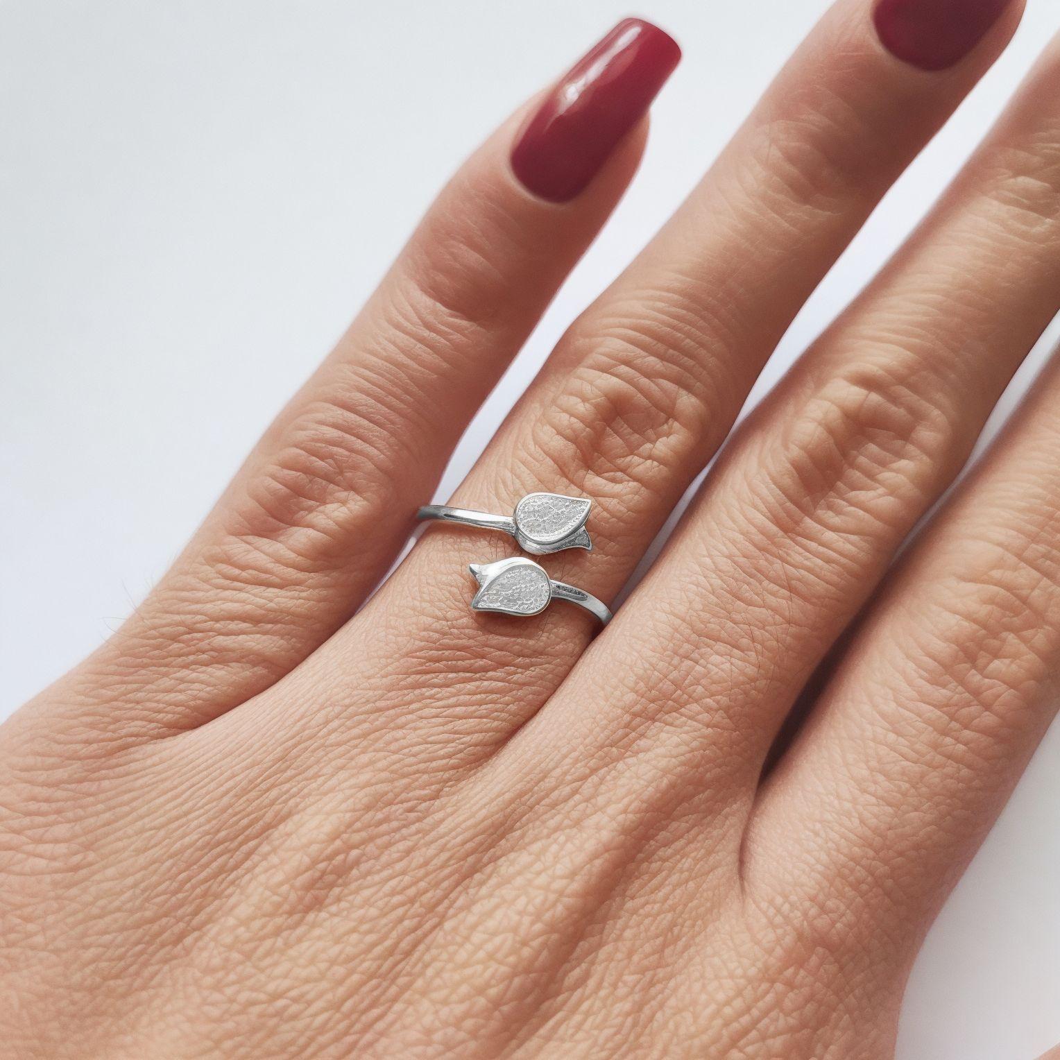 Anillo Tulipán Circón Plata Fina 925-2