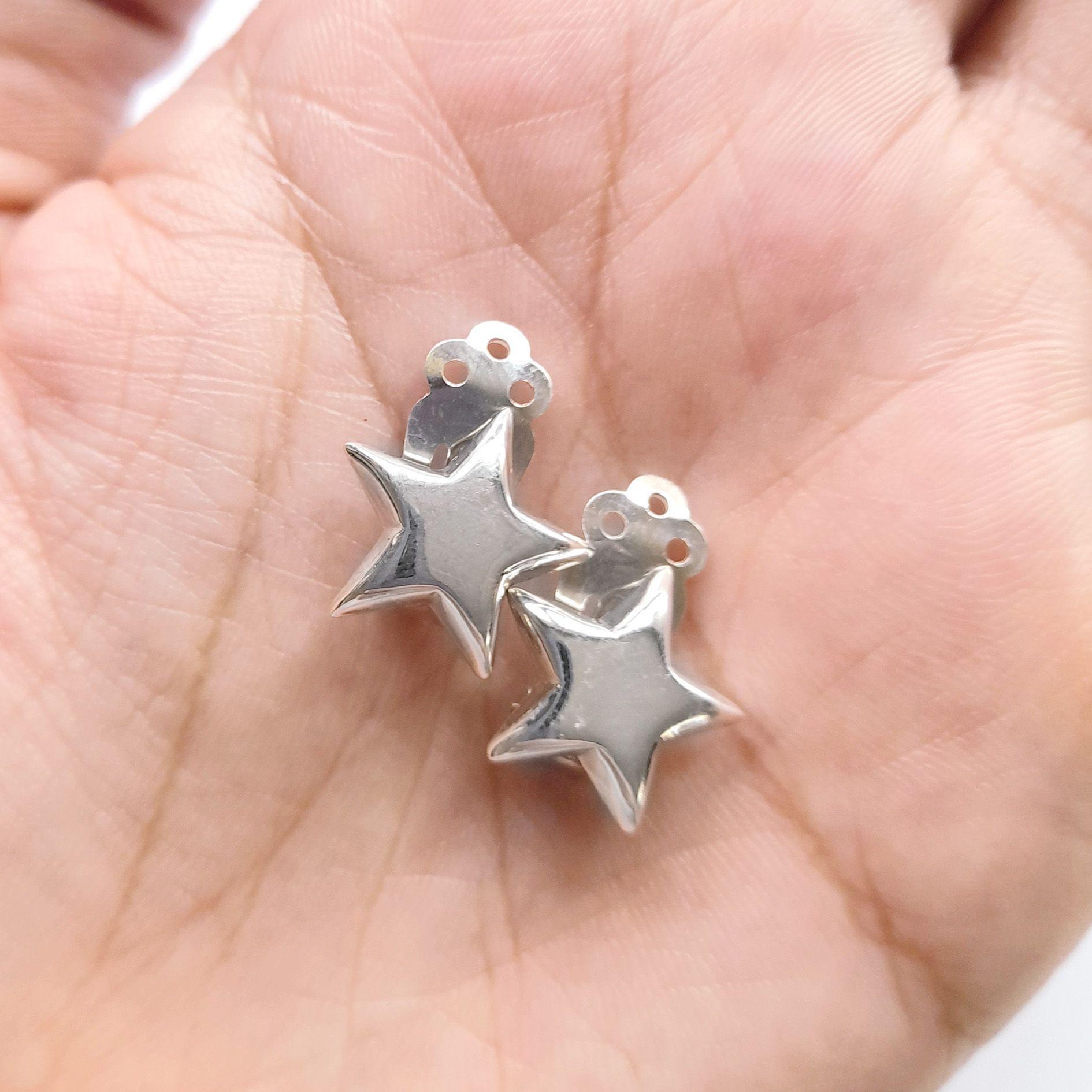 Aros Clip Estrella Plata Fina 925-1