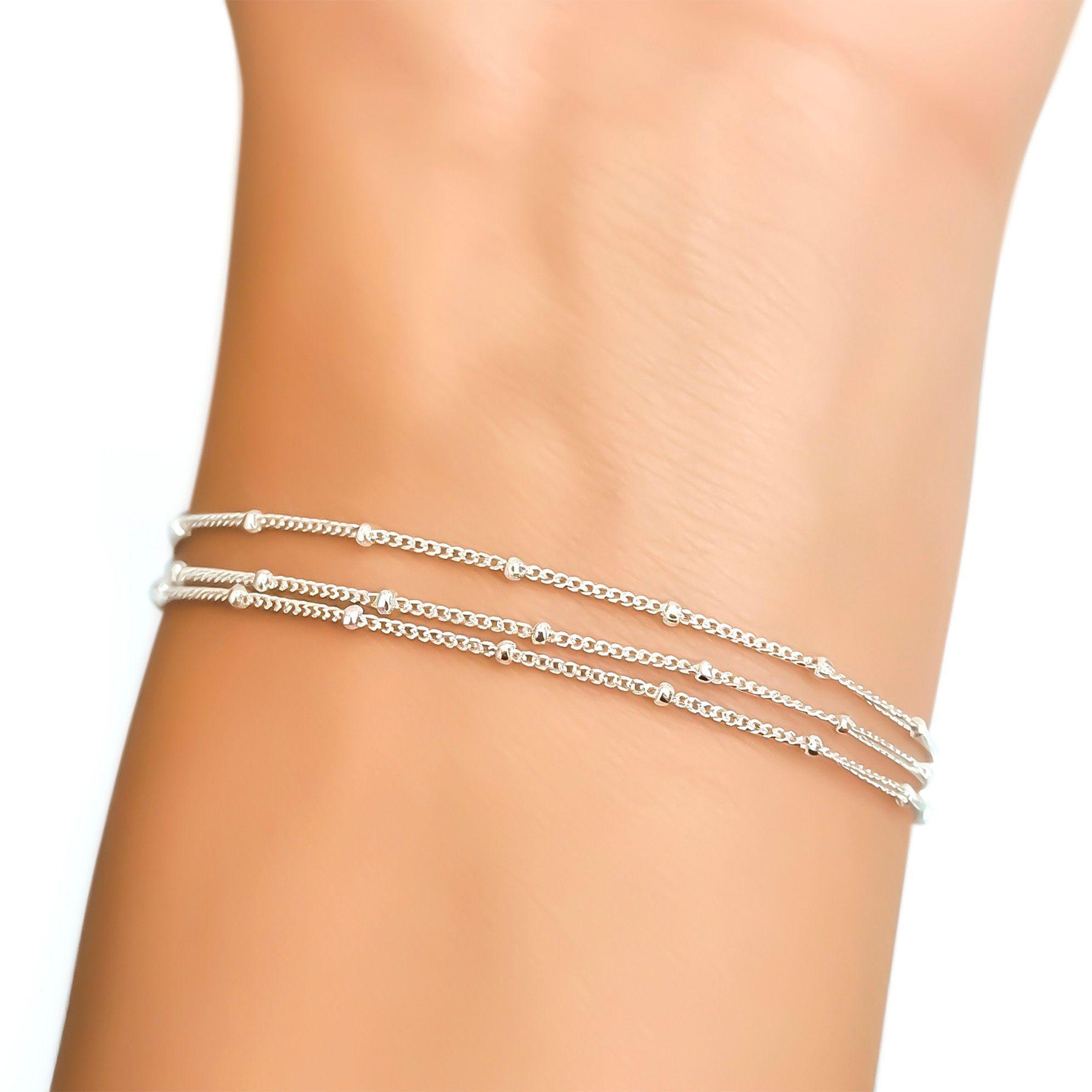 Pulsera Grumet Fina Bolas Mini Plata Fina 925-2