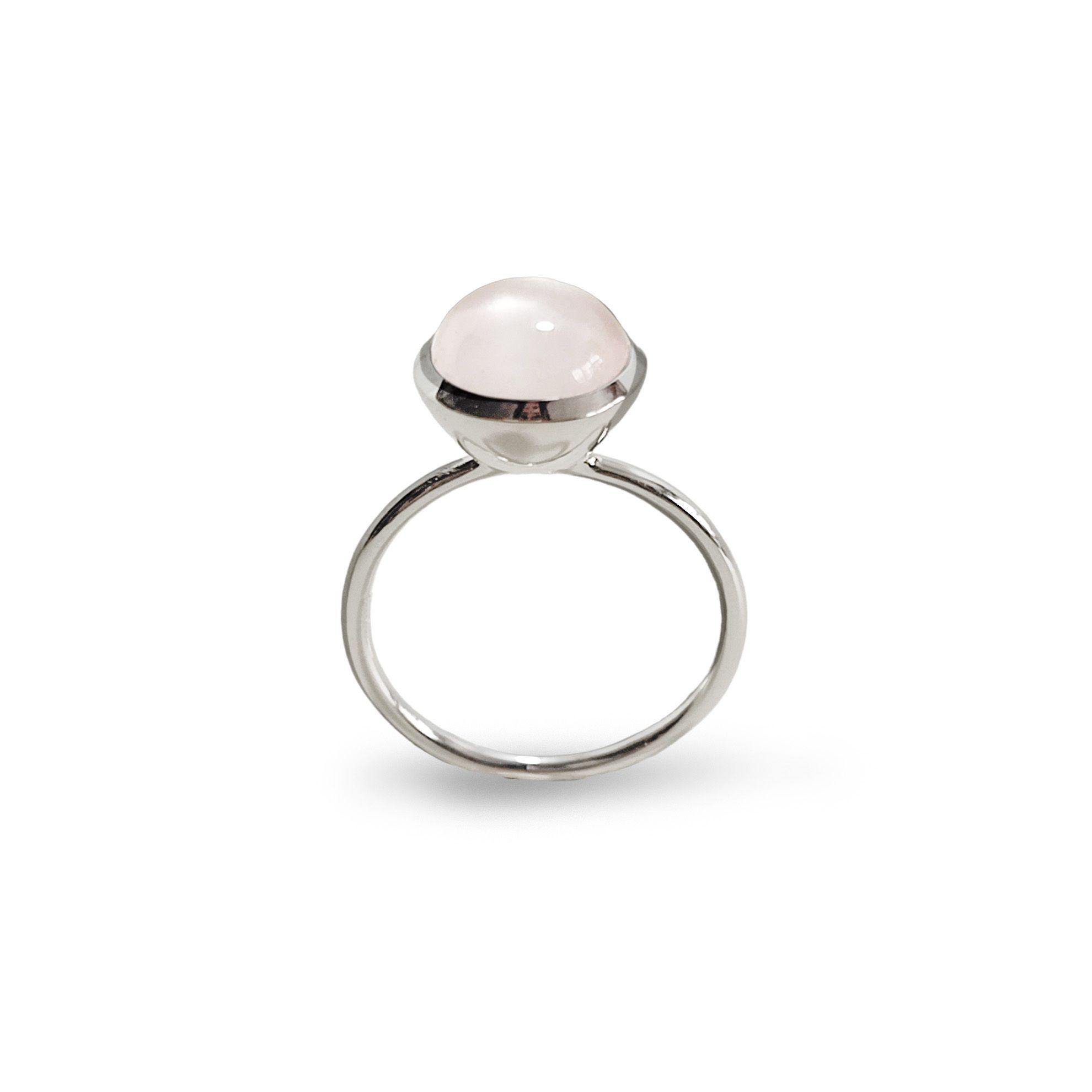 Anillo Shakti Cuarzo Rosa Plata Fina 925-0