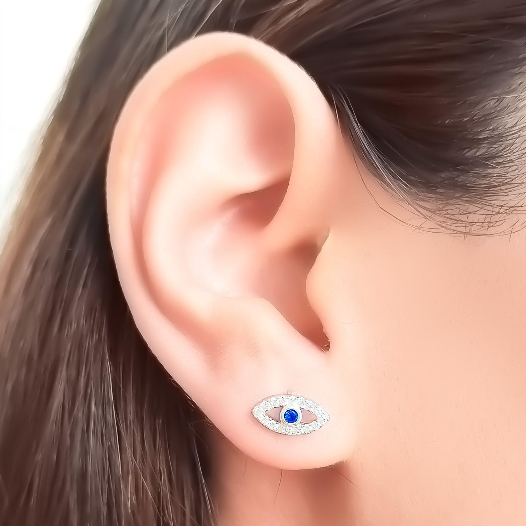 Aros Ojos Circón Plata Fina 925-2