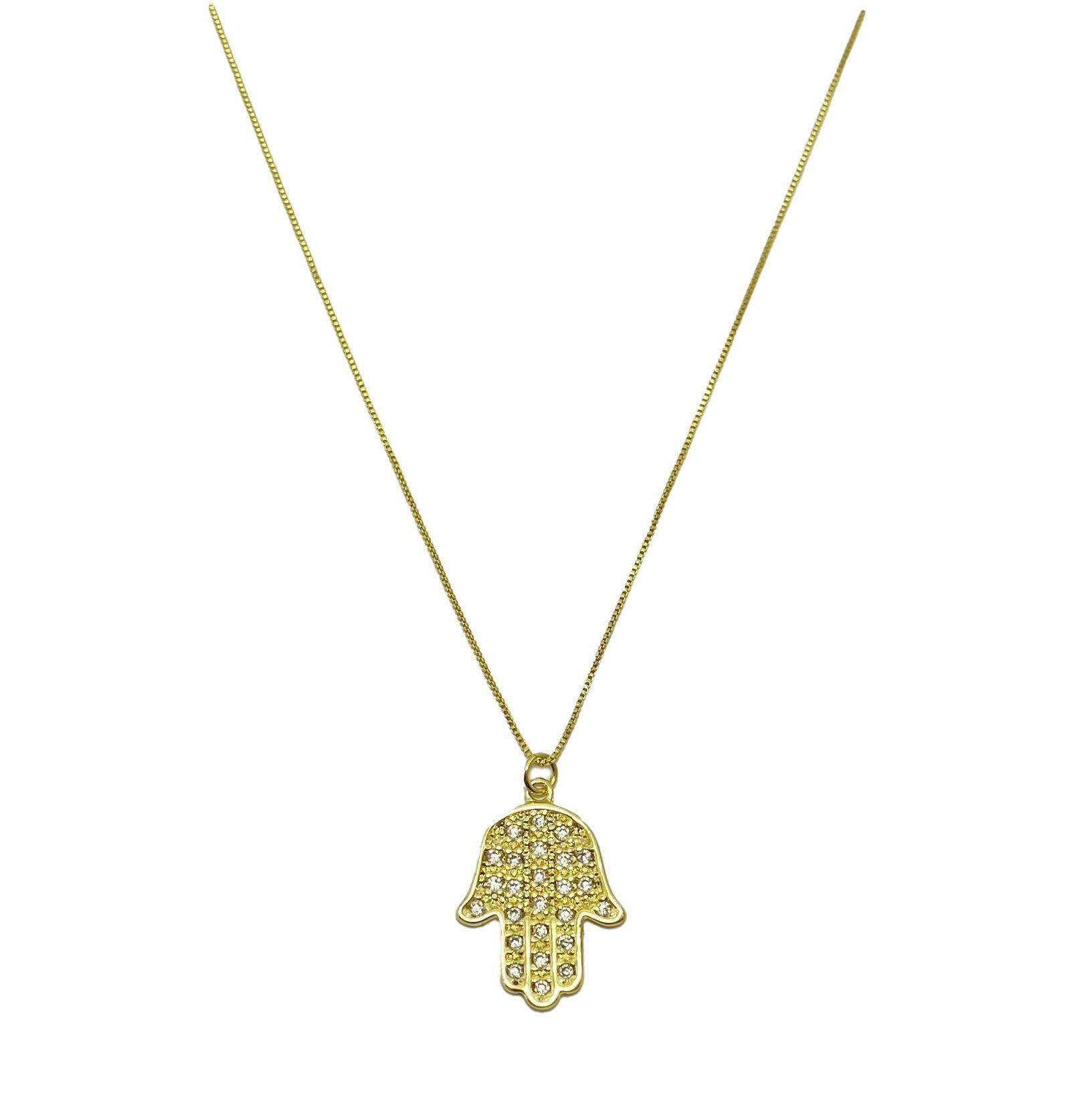 Collar Místico Mano Hamsa Enchapado Oro 18K-0