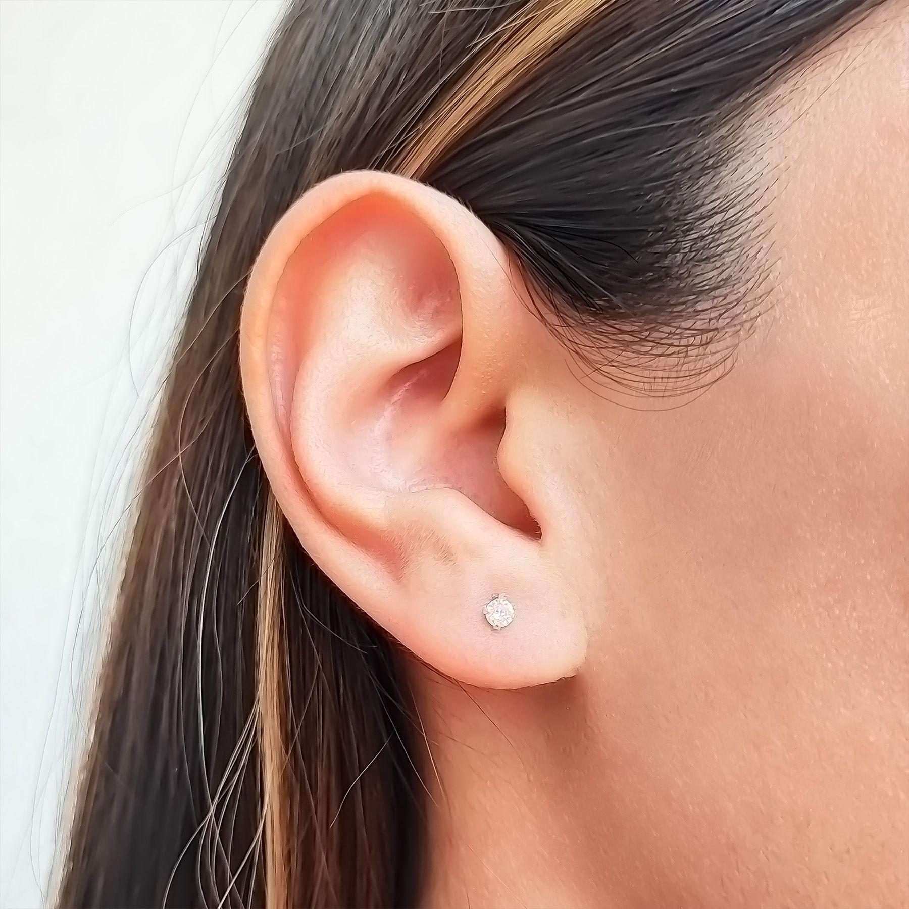 Aros Circón 3mm Plata Fina 925-2
