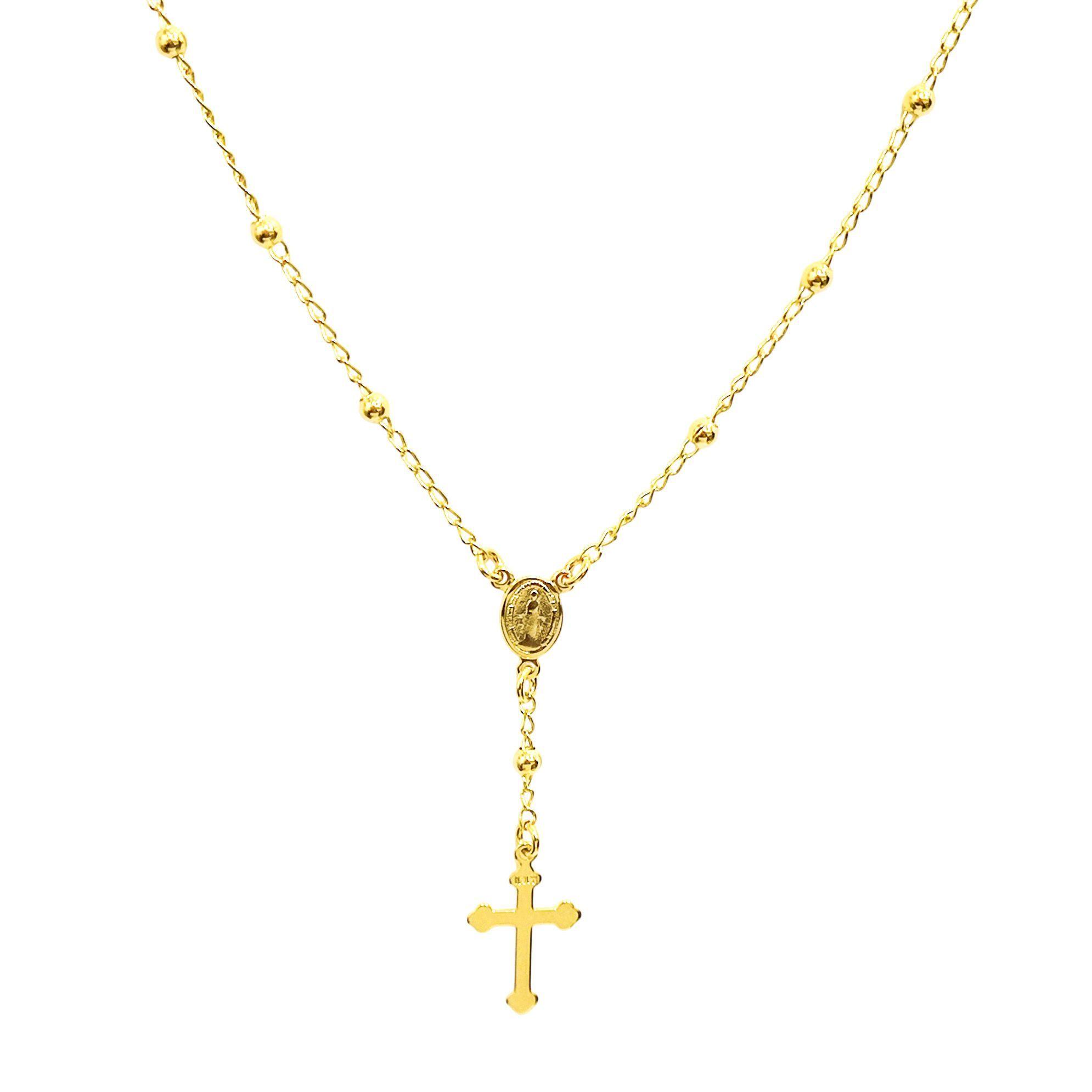 Collar Denario Virgen De Los Rayos Enchapado Oro 18K-0