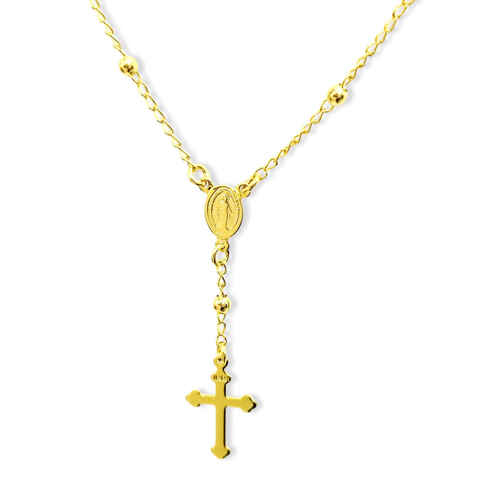 Collar Denario Virgen De Los Rayos Enchapado Oro 18K-2