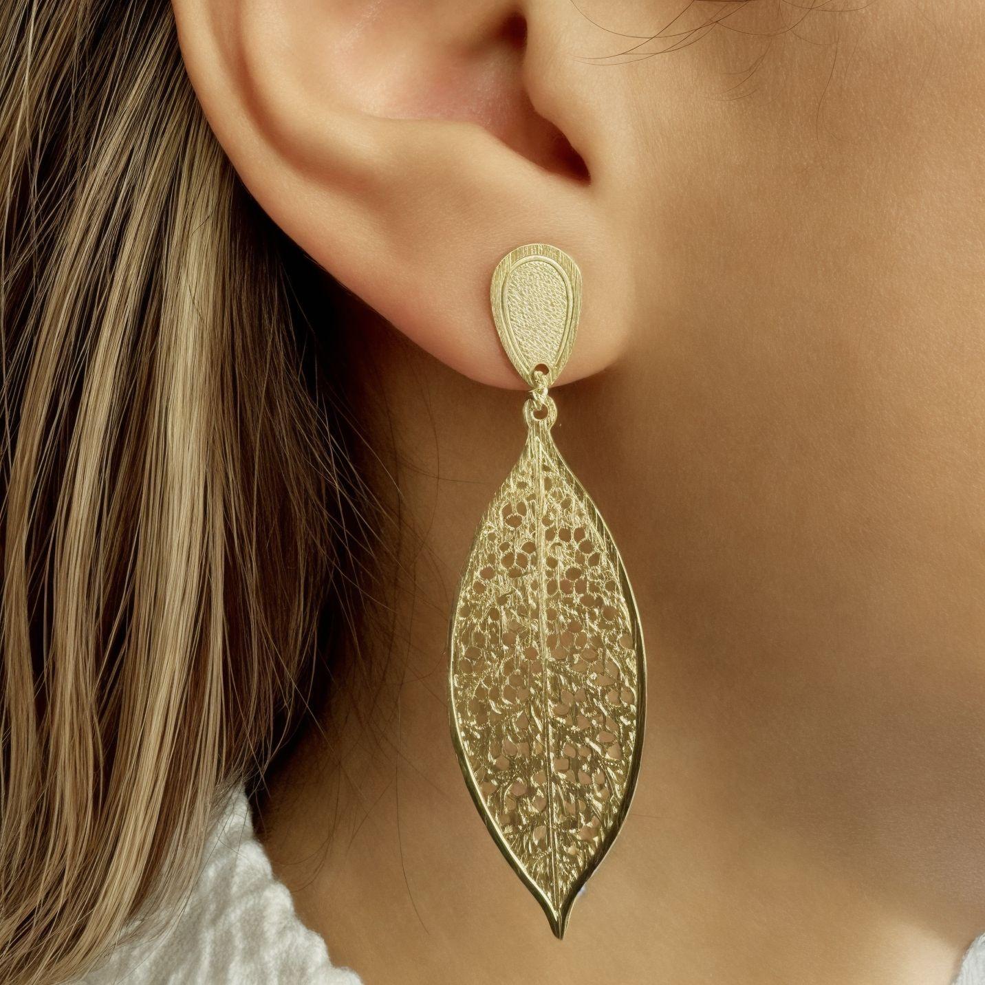 Aros Hoja Enchapado Oro 18K-2