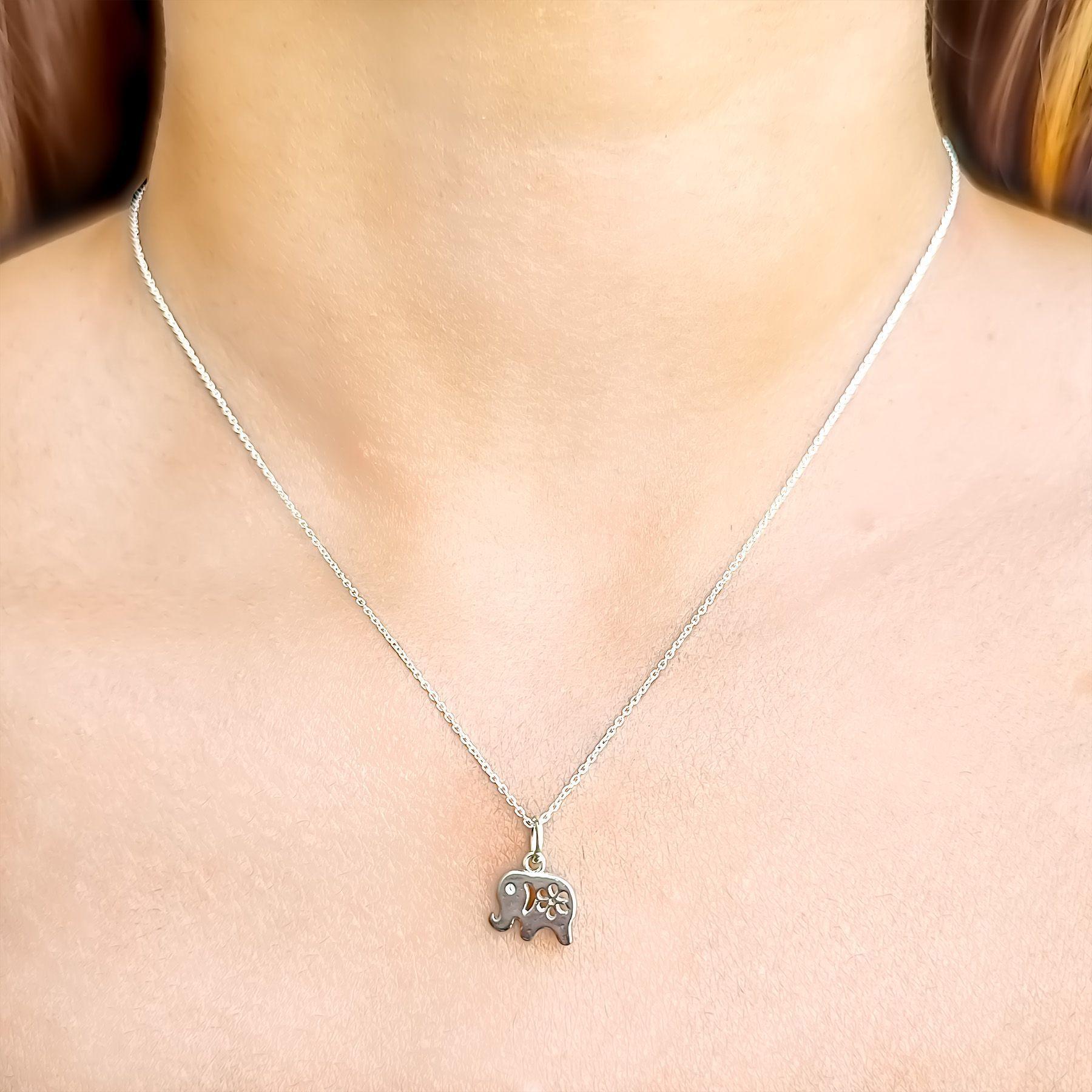 Collar Elefante 45cm Plata Fina 925-1