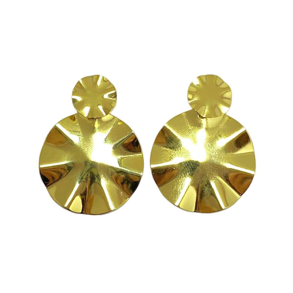 Aros Alexia Redondo Plisado Enchapado Oro 18K-0
