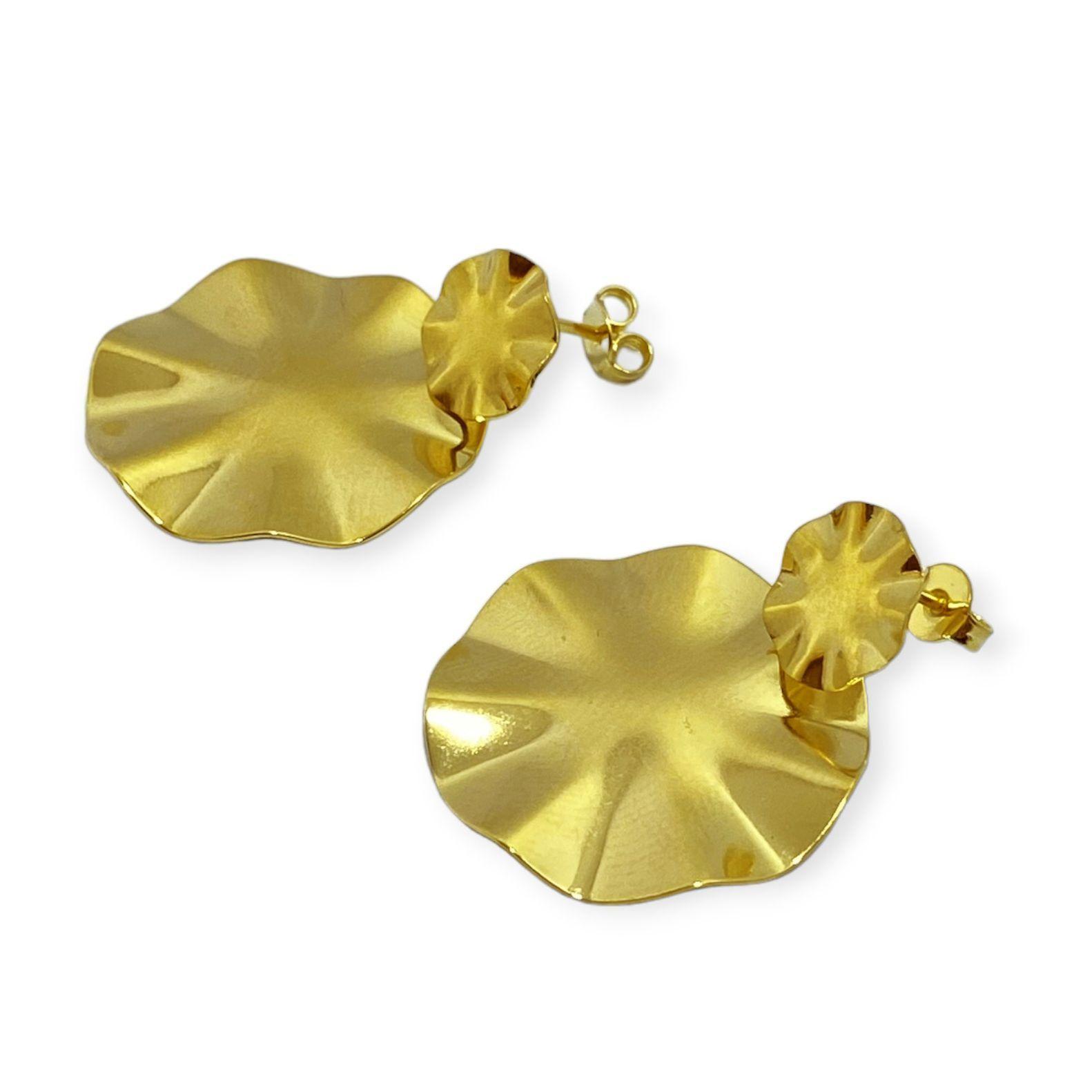 Aros Alexia Redondo Plisado Enchapado Oro 18K-1