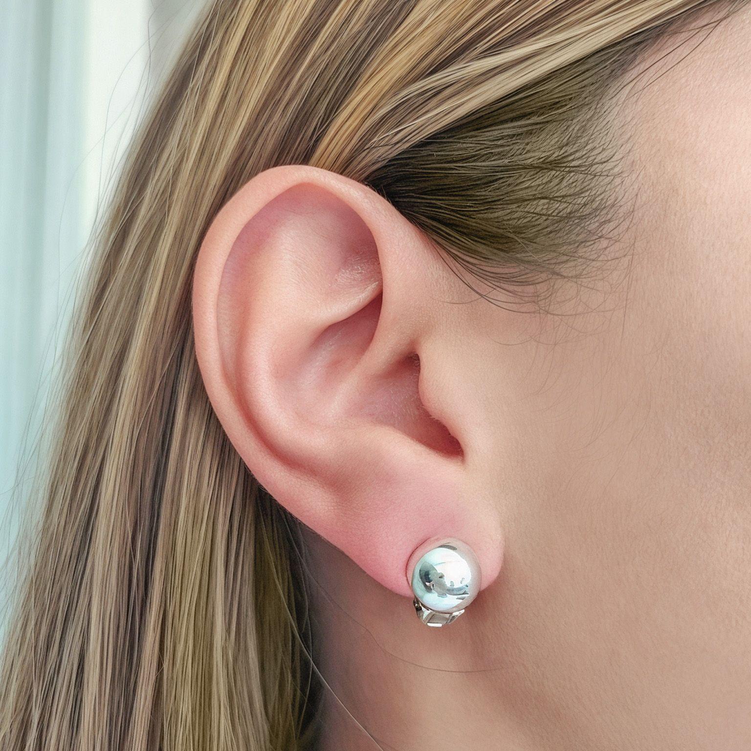 Aros Media Bola 10mm Clip Plata Fina 925-2