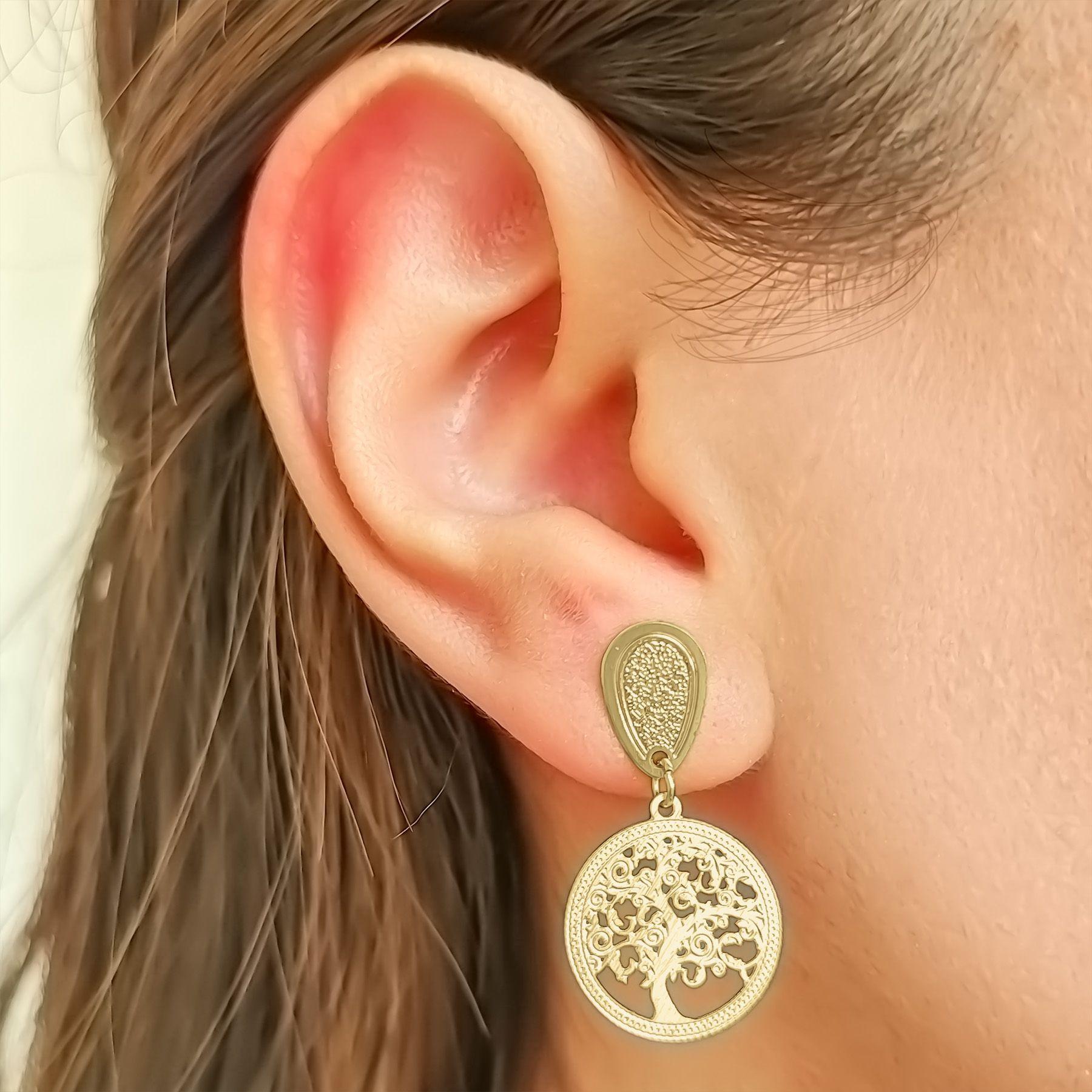 Aros Árbol de la Vida Enchapado Oro 18K-2