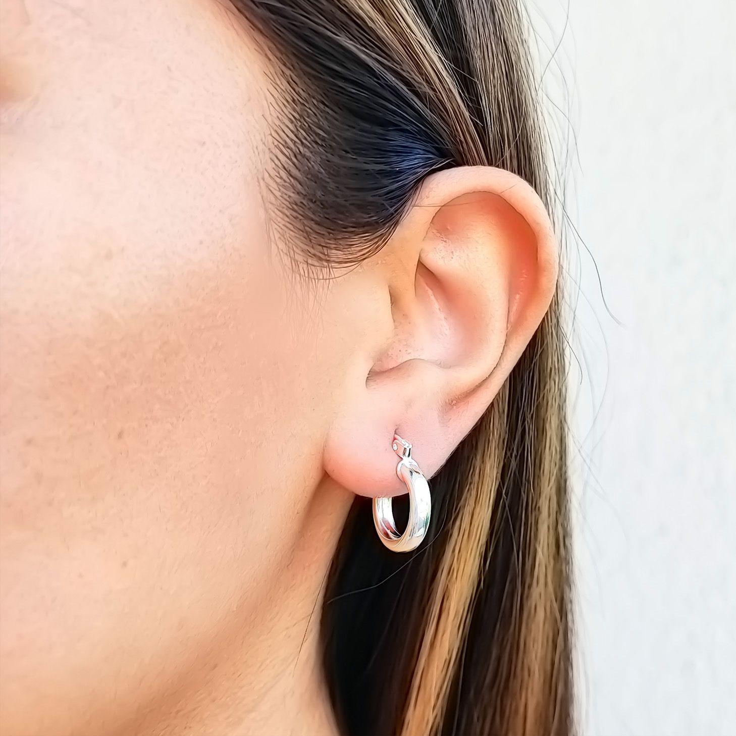 Aros Argolla Tubo 15mm Plata Fina 925-1