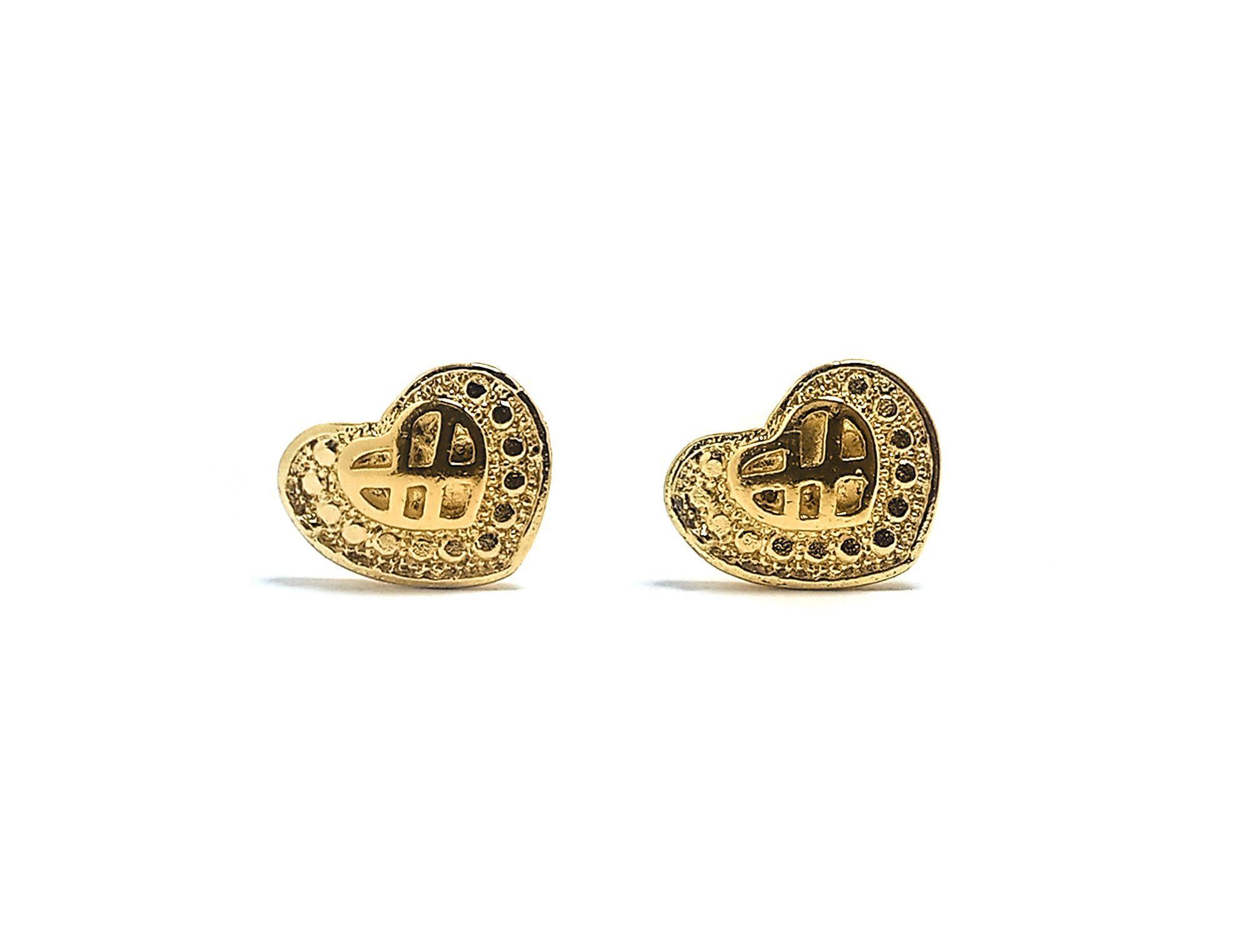 Aros Corazón Enchapado Oro 18K-2