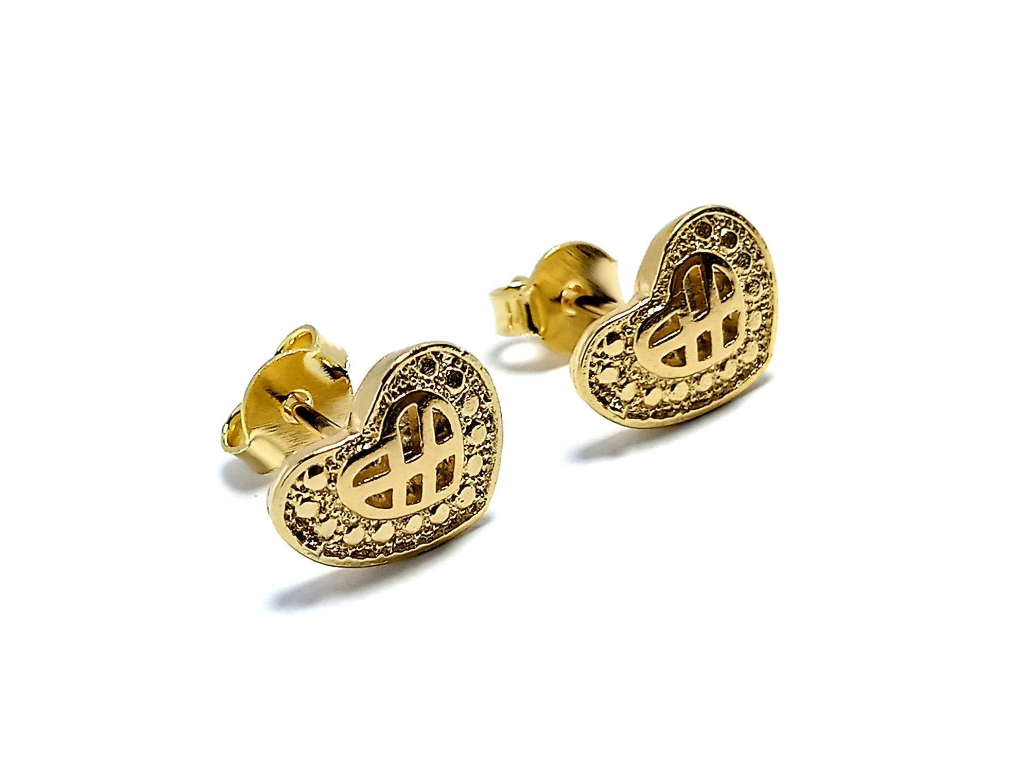 Aros Corazón Enchapado Oro 18K-3