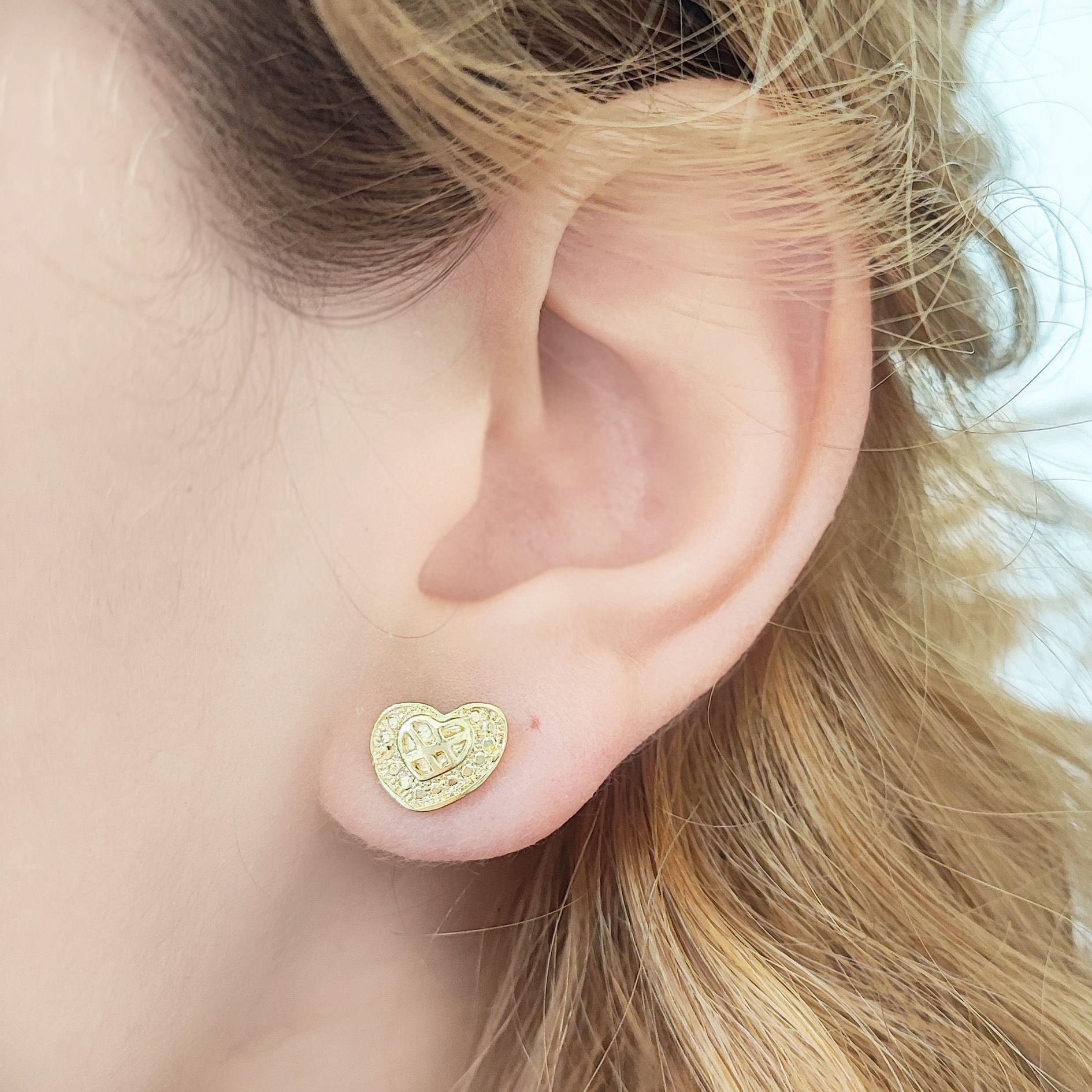 Aros Corazón Enchapado Oro 18K-4