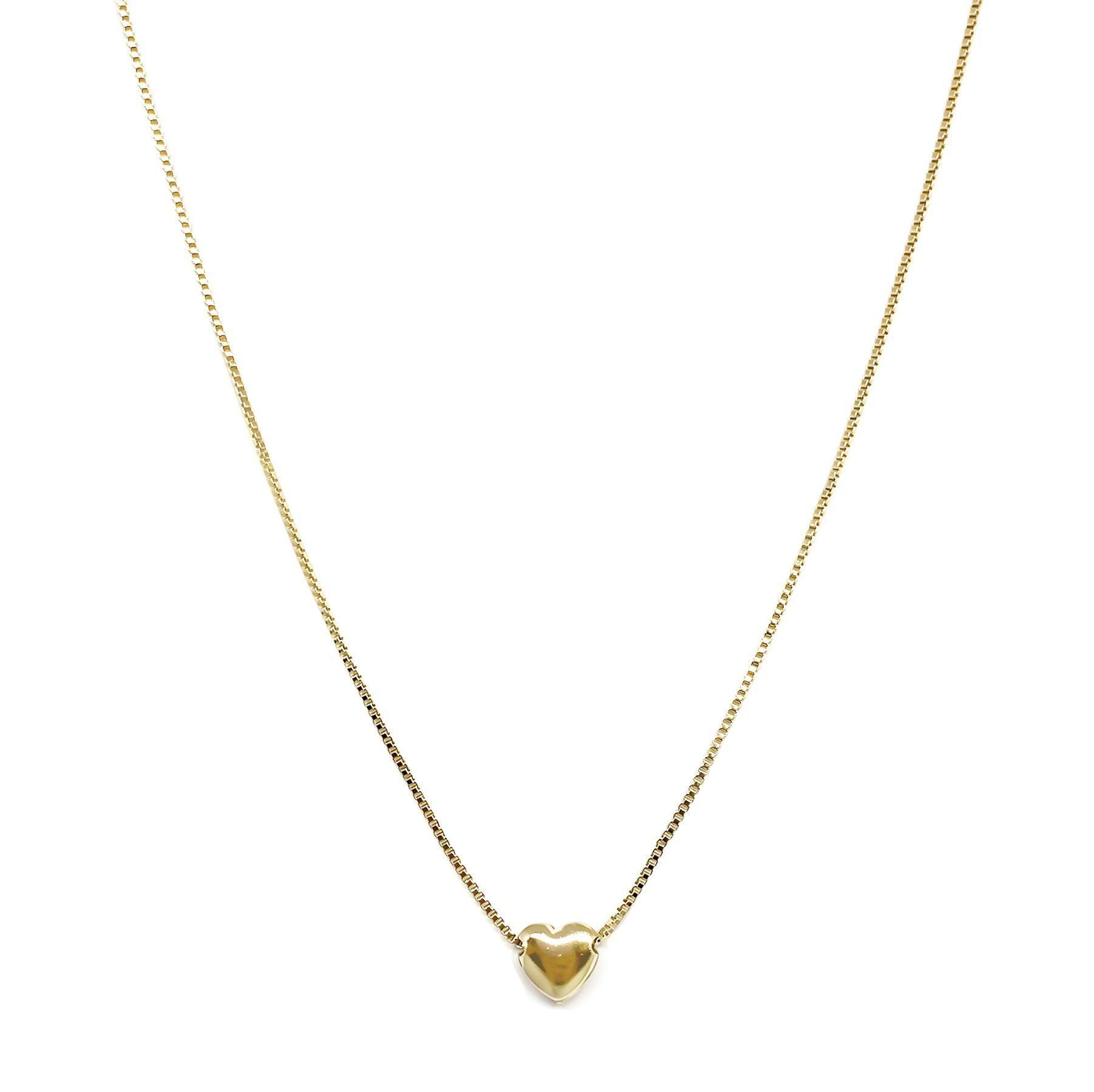 Collar Corazón 7mm Enchapado Oro 18K-0