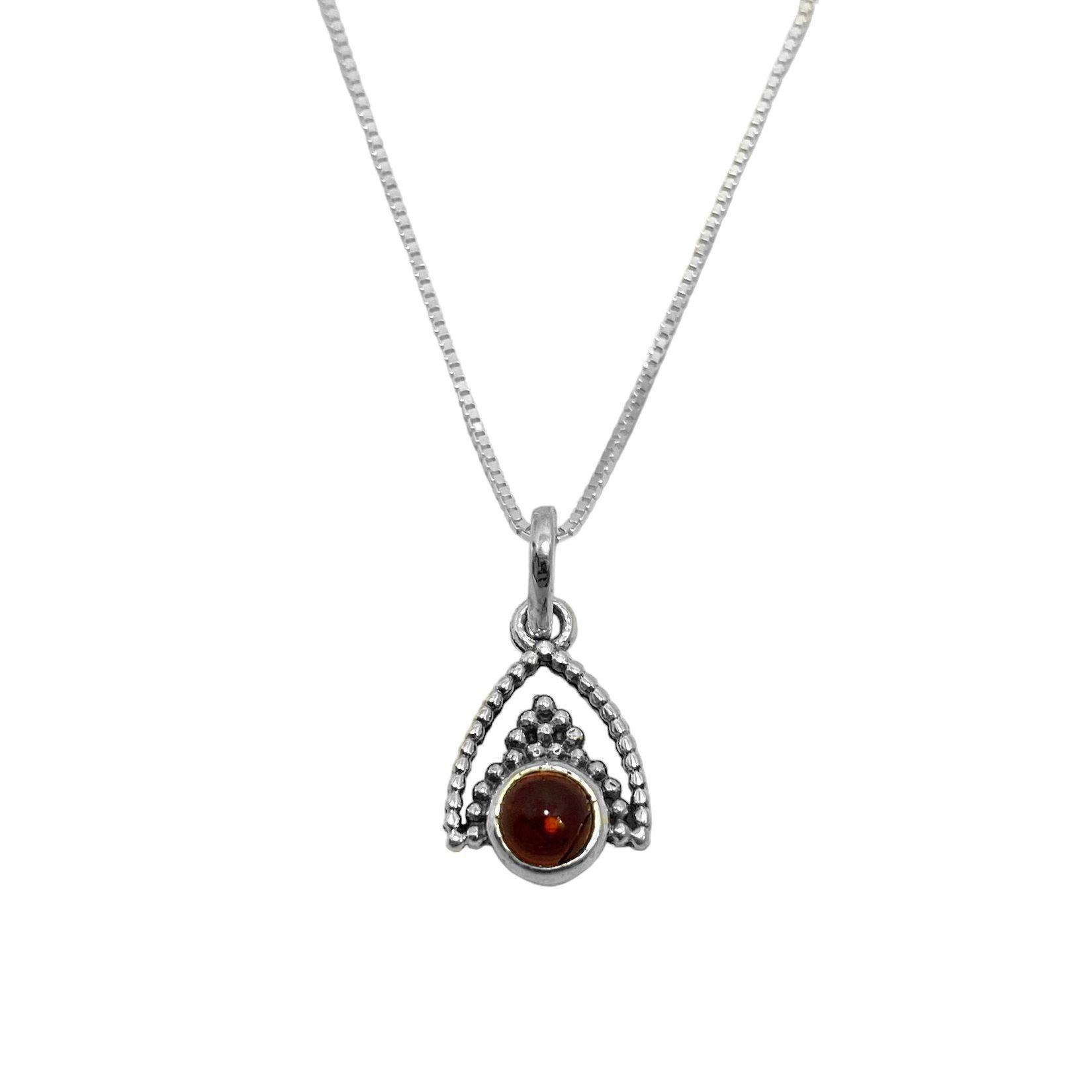 Collar Siddhi Granate Plata Fina 925-0