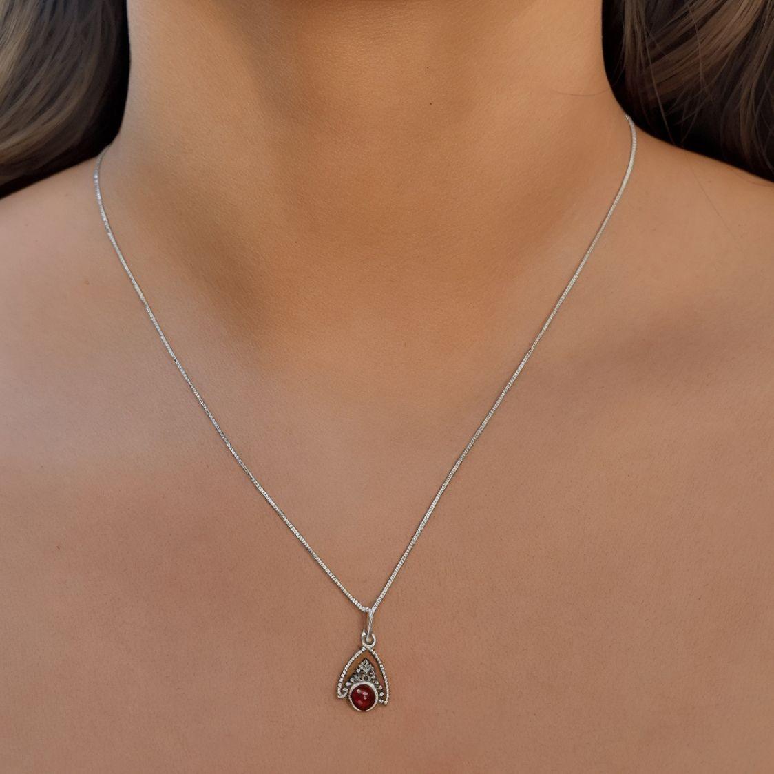 Collar Siddhi Granate Plata Fina 925-1