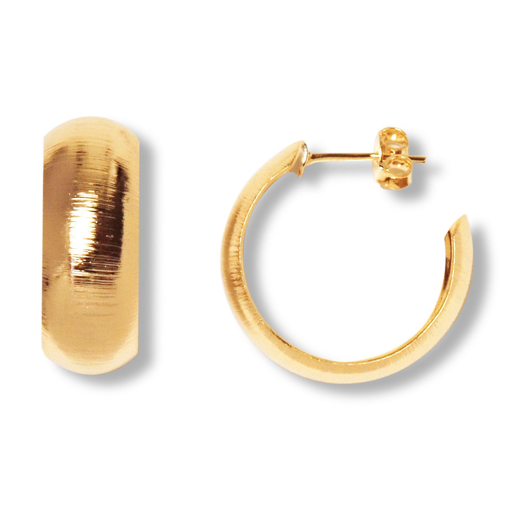 Aros Argolla Bote Satinada 21mm Enchapado Oro 18K-0