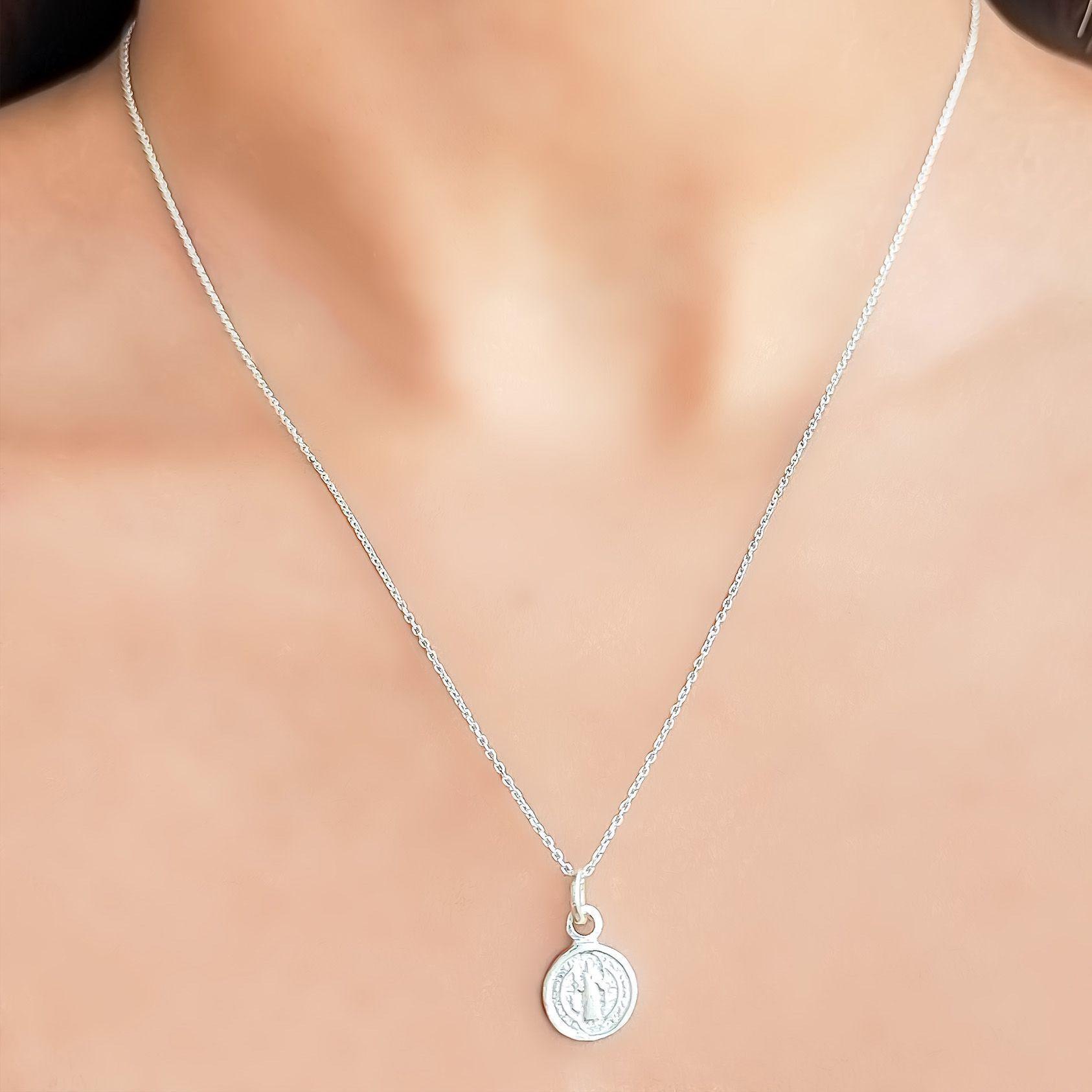 Collar Medalla San Benito Plata Fina 925-2