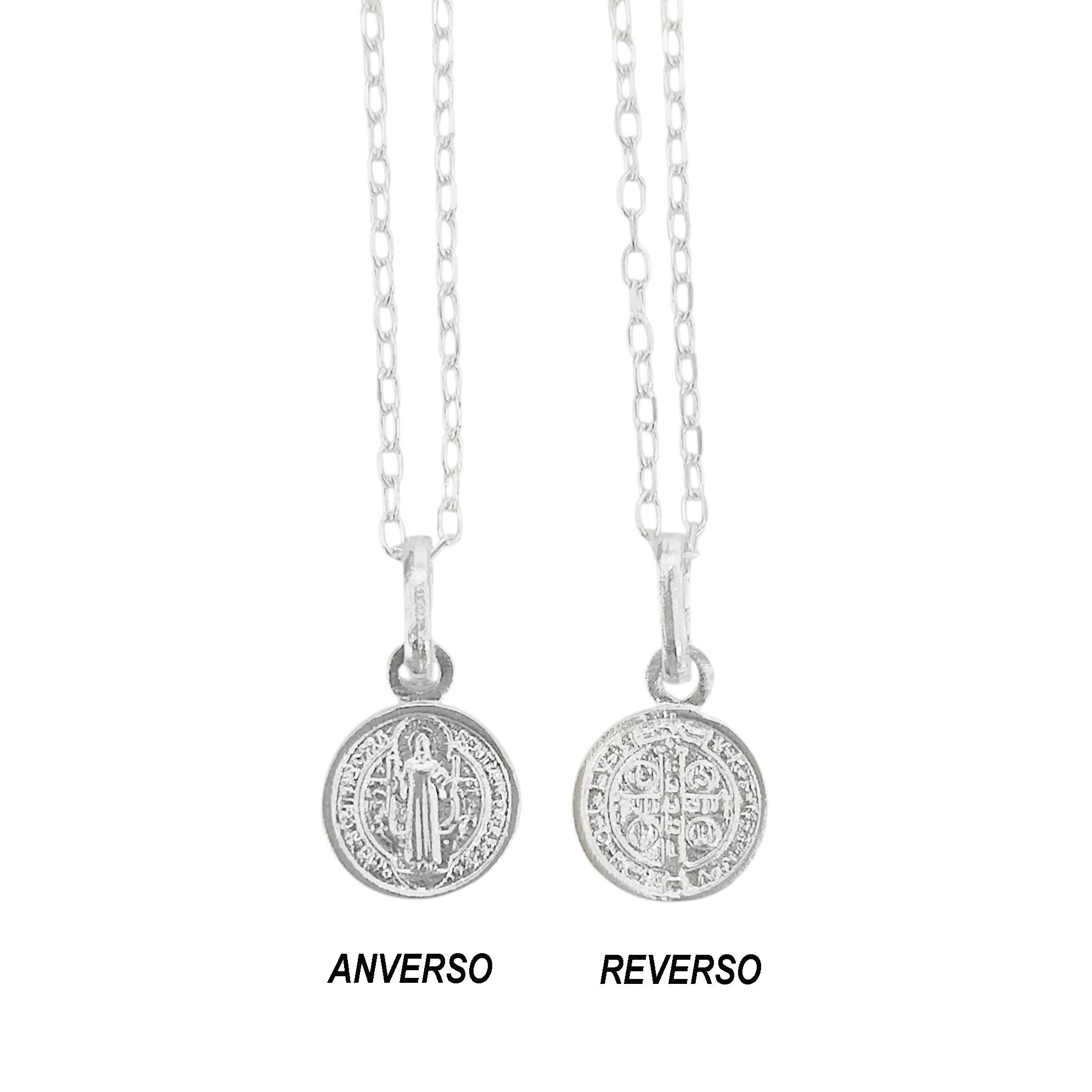 Collar Medalla San Benito Plata Fina 925-3