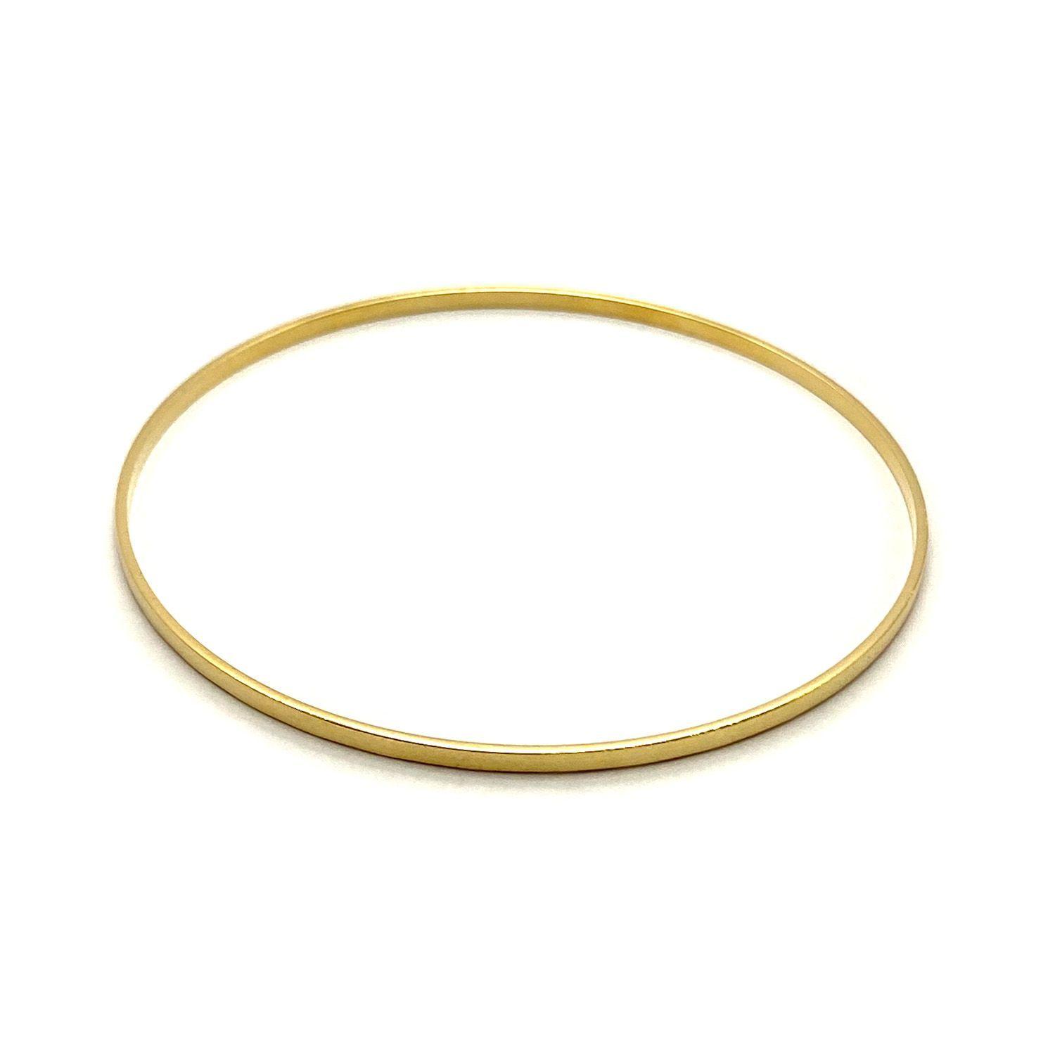 Pulsera Esclava Fina Satinada  Enchapada Oro 18K-2