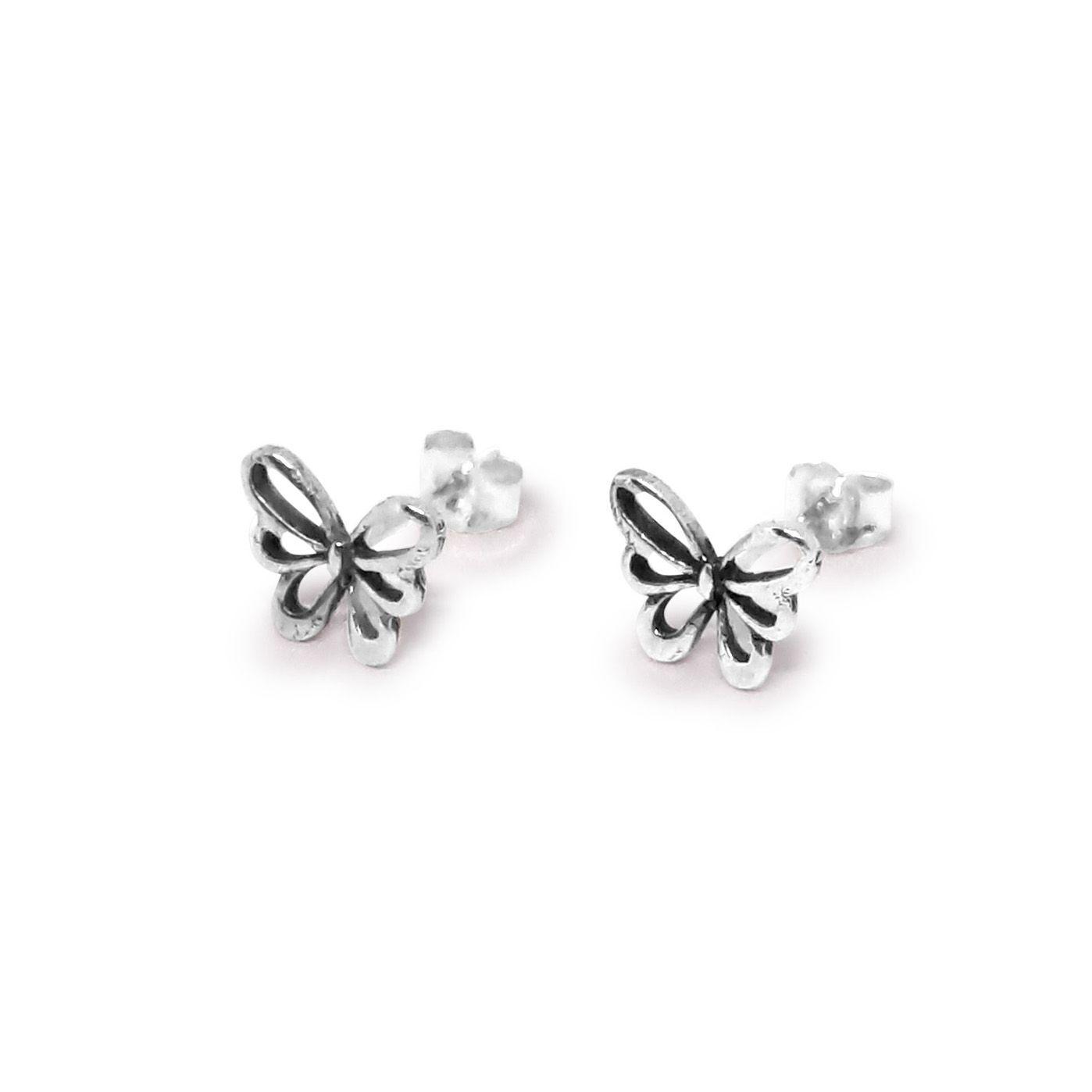 Aros Mariposa Plata Fina 925-0