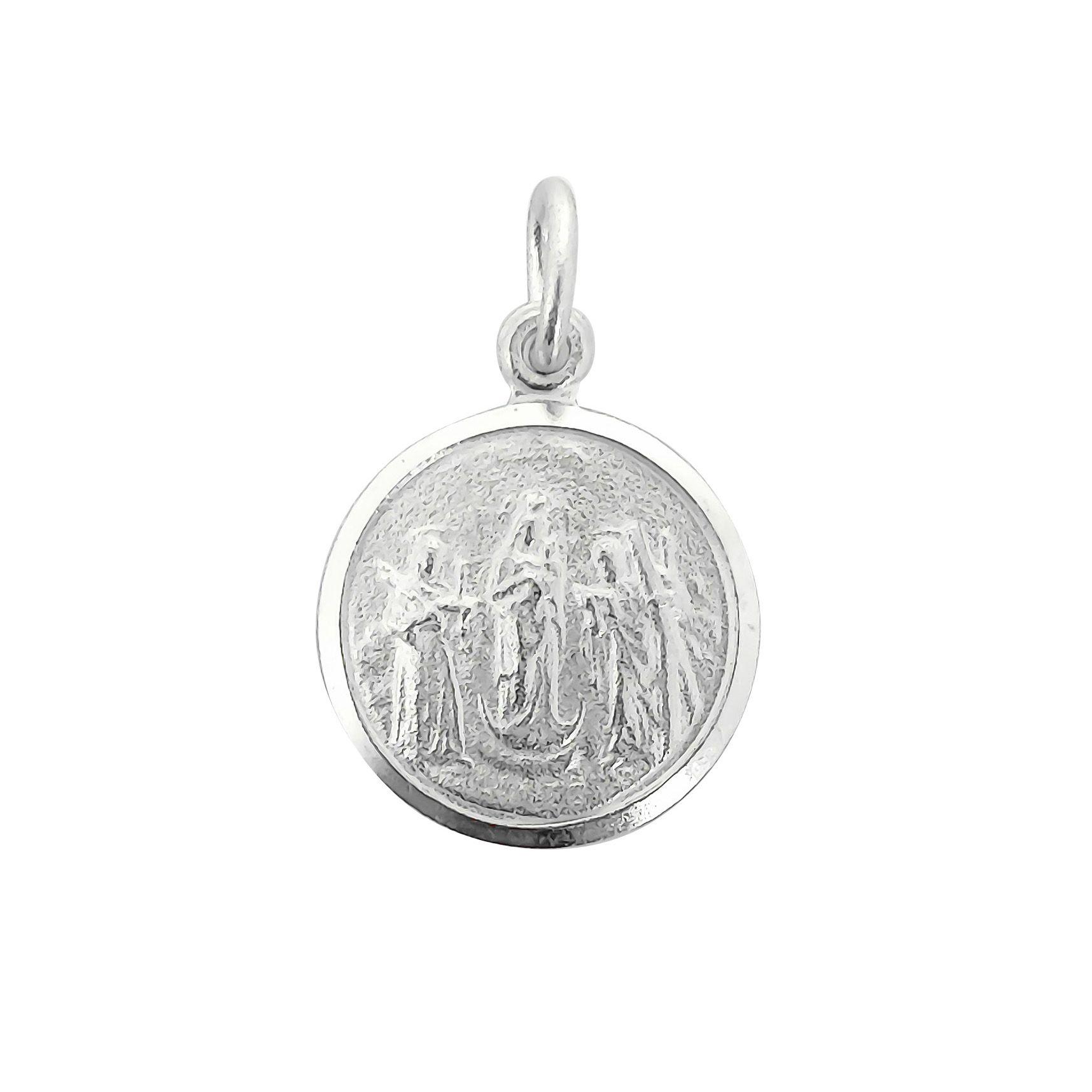 Colgante Medalla Santísima Trinidad 14mm Plata Fina 925-0