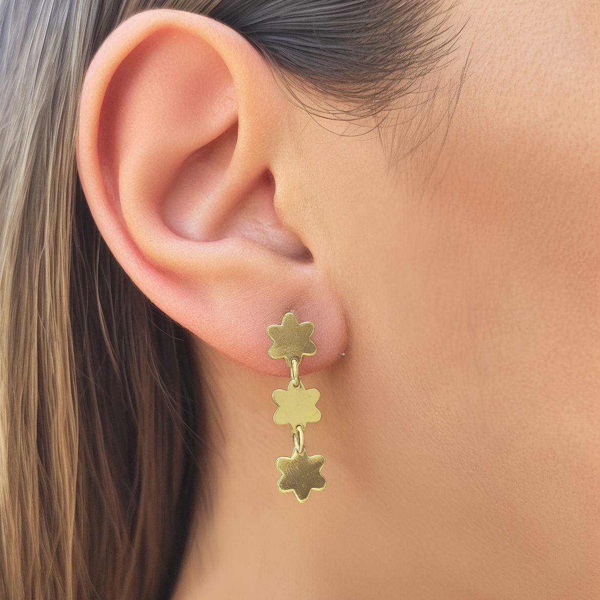 Aros Fiore Flores Enchapado Oro 18K-2