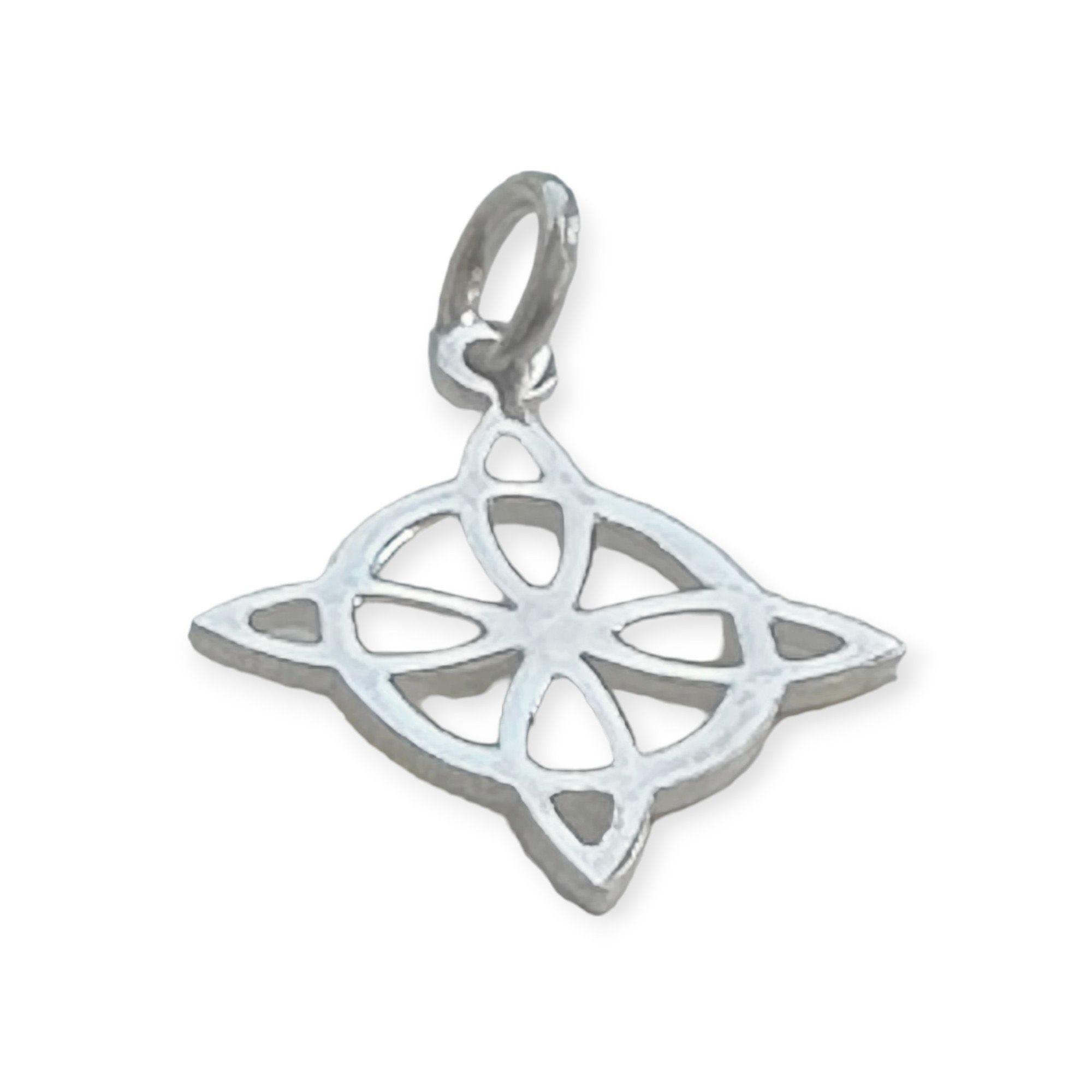 Colgante Nudo De Bruja Calado Plata Fina 925-1